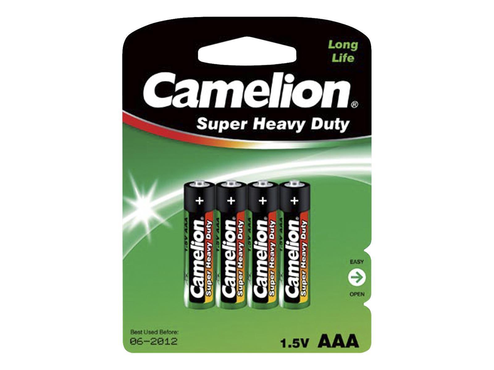 Micro-Batterie CAMELION Super Heavy Duty 1,5 V, Typ AAA, 4er-Blister