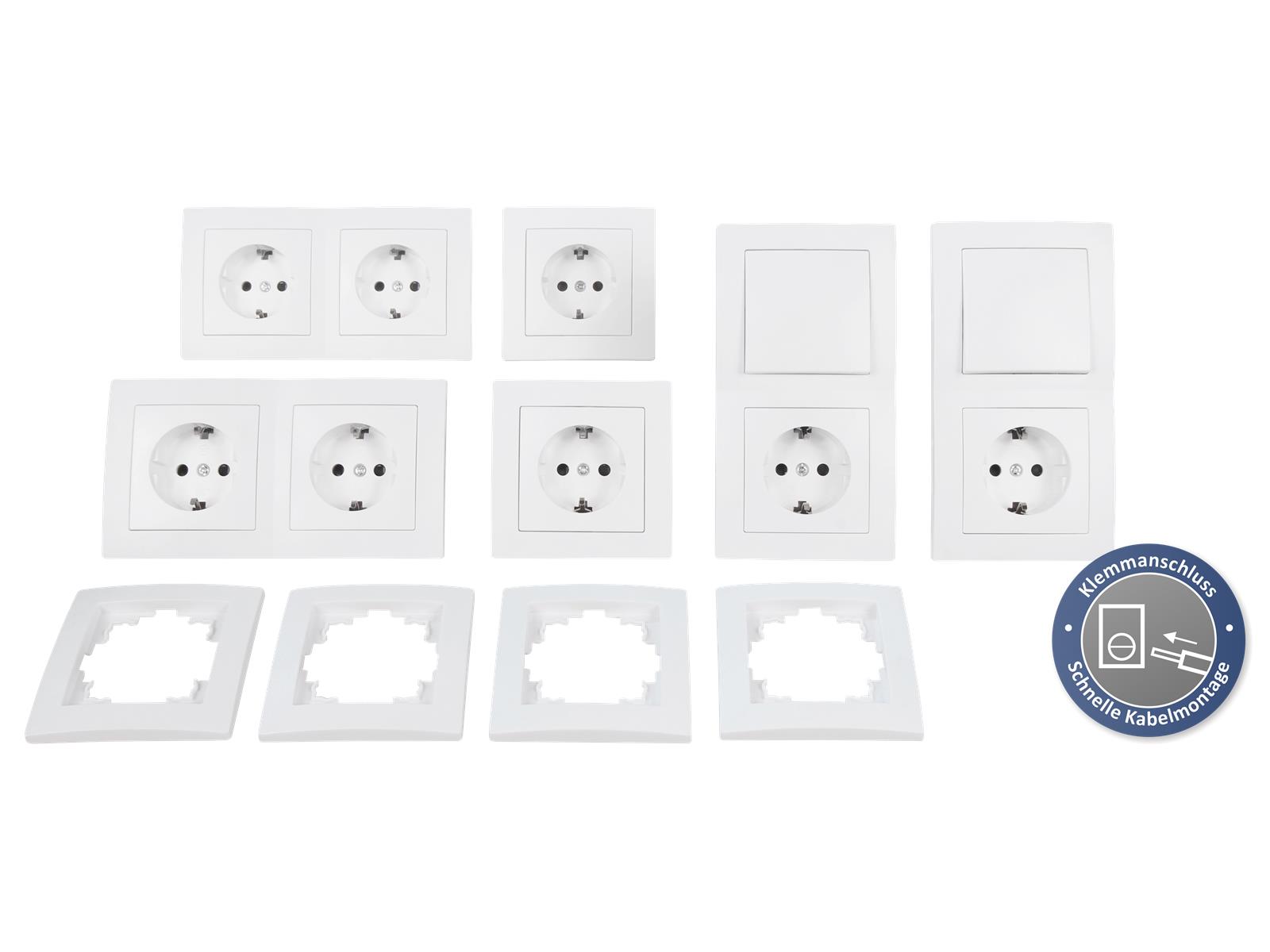 Schalter und Steckdosen Set McPower Flair ''Standard Profi'', 20-teilig, Klemmanschluss