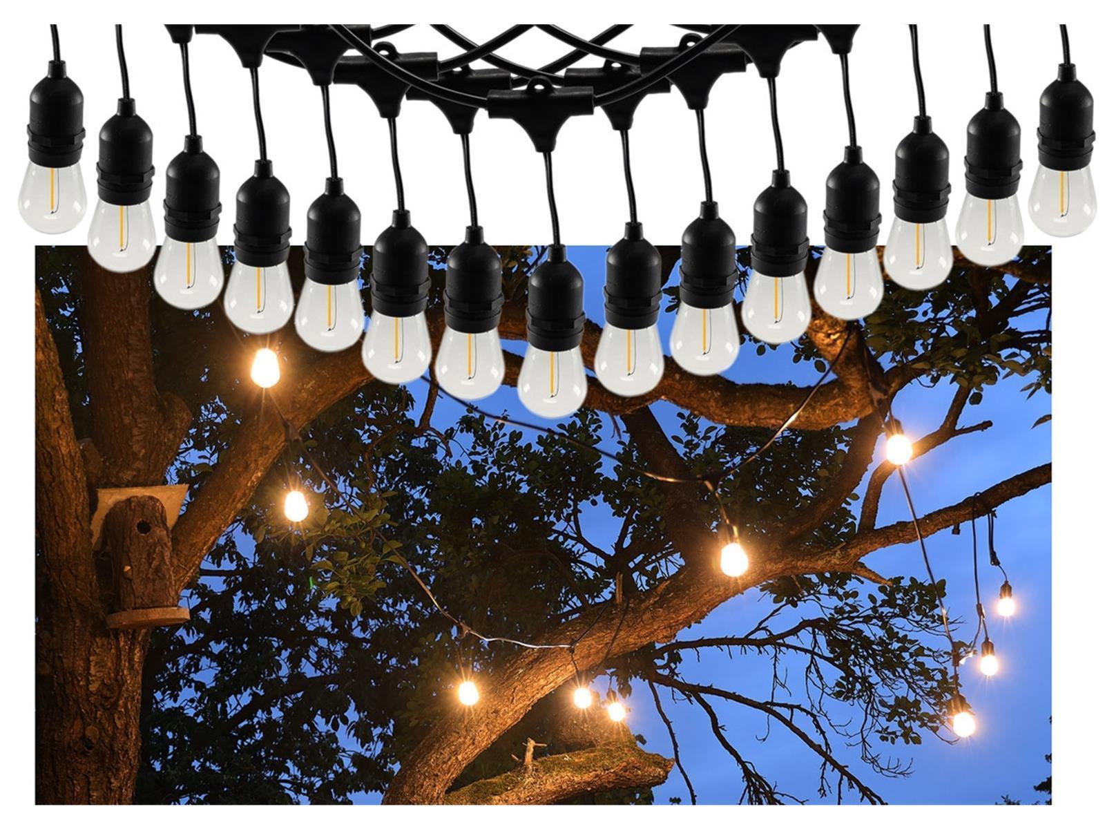 Biergarten-Lichterkette "CT-BGL 15"1,5 + 12,5m, 15x Filamentlampe 0,8W