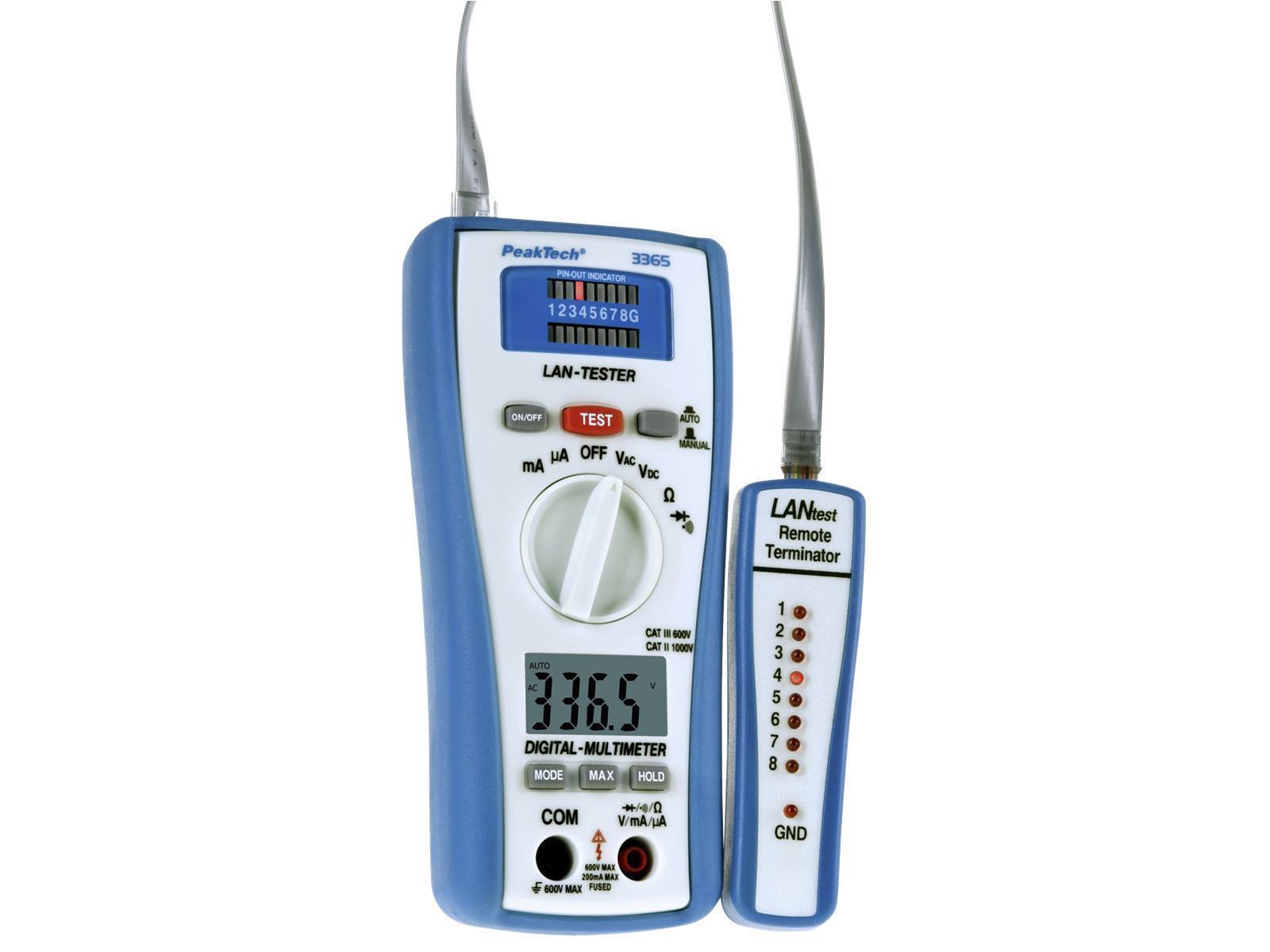LAN-Tester mit Multimeter PeakTech ''3365''