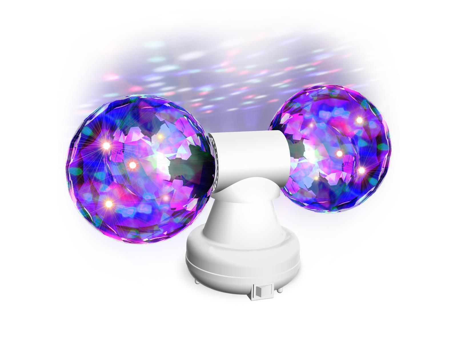 LED Partylicht, Twin LED, 2x3 LEDs, 1,5m Kabel, Steuerung per Schalter,12V, 96lm