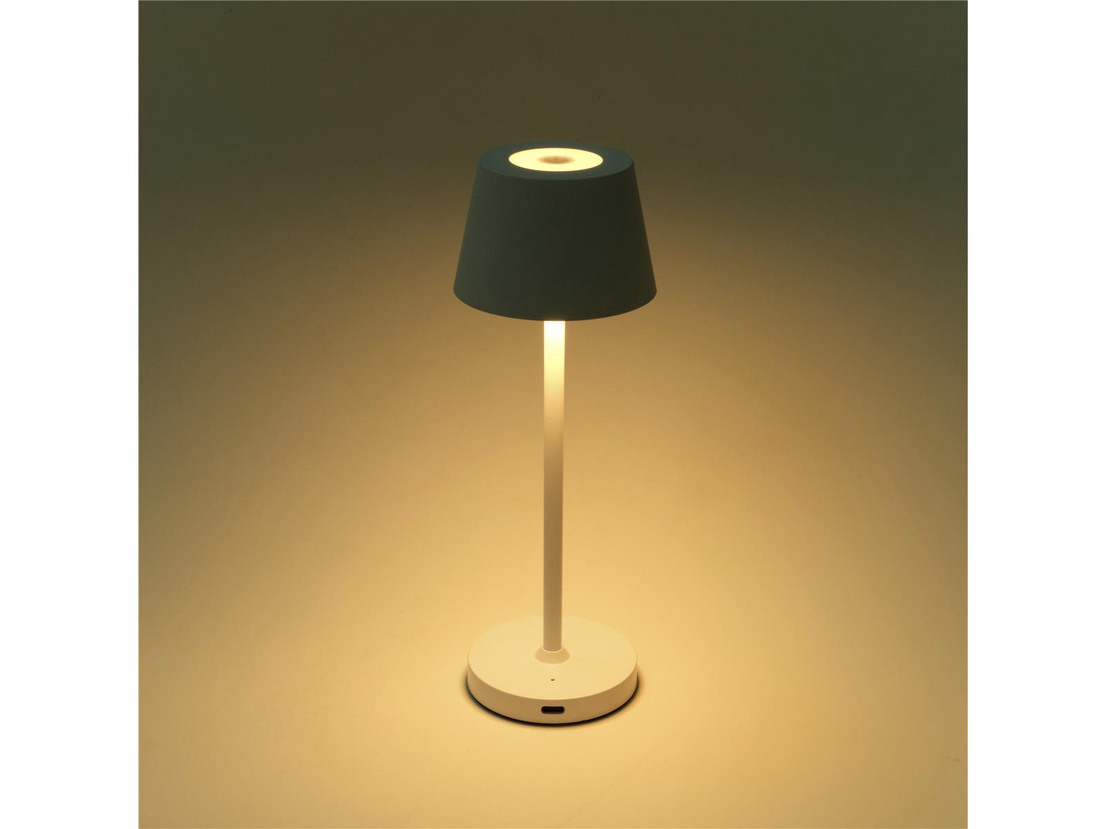 LED-Tischleuchte ROLF KERN „Club Nano“ 21cm, weiß, Akku, dimmbar