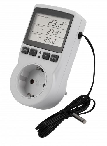 Digitales Steckdosen-Thermostat McPower ''TCU-441'' -40-120°C, Kabel + Außenfühler