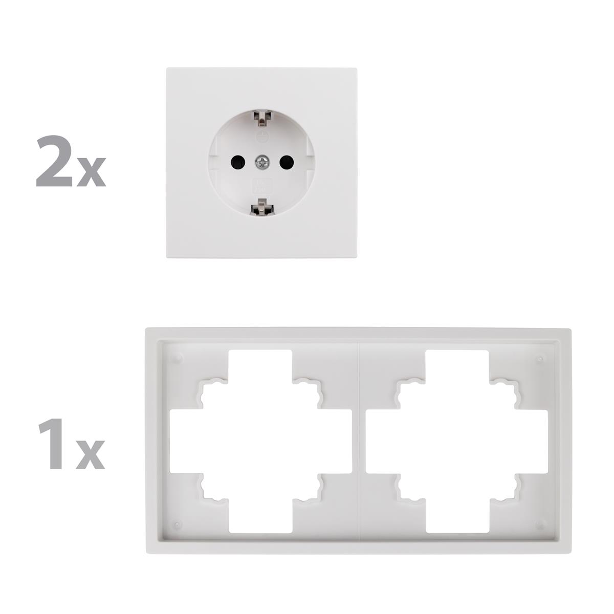 Steckdosen Set McPower Shallow ''Beginner 2S-Profi'' 3-teilig, Klemmanschluss