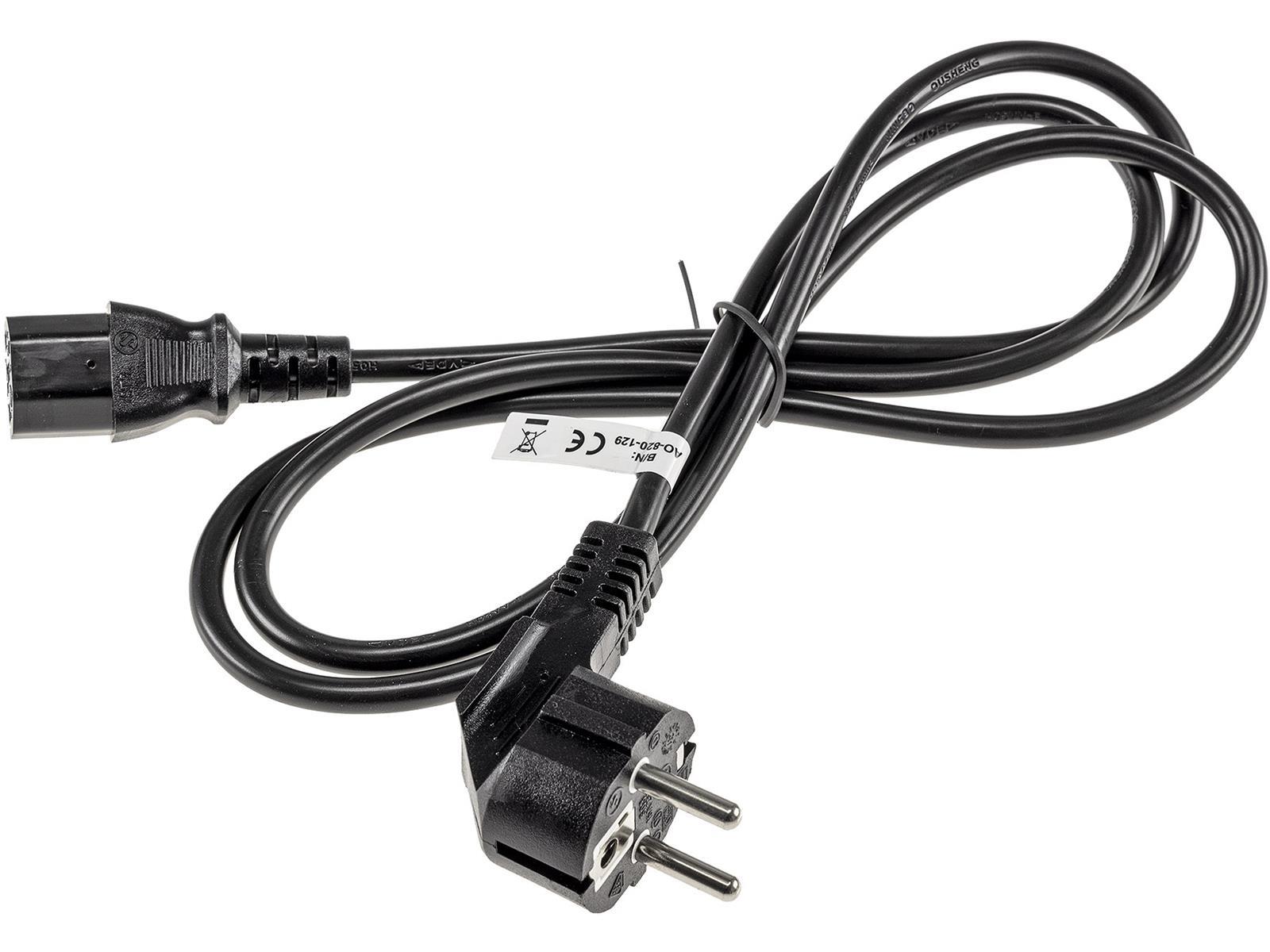 Kaltgeräte Netzkabel 1,5mH03VV-F3G 0,75 mm² 10/16A/250V, schwarz