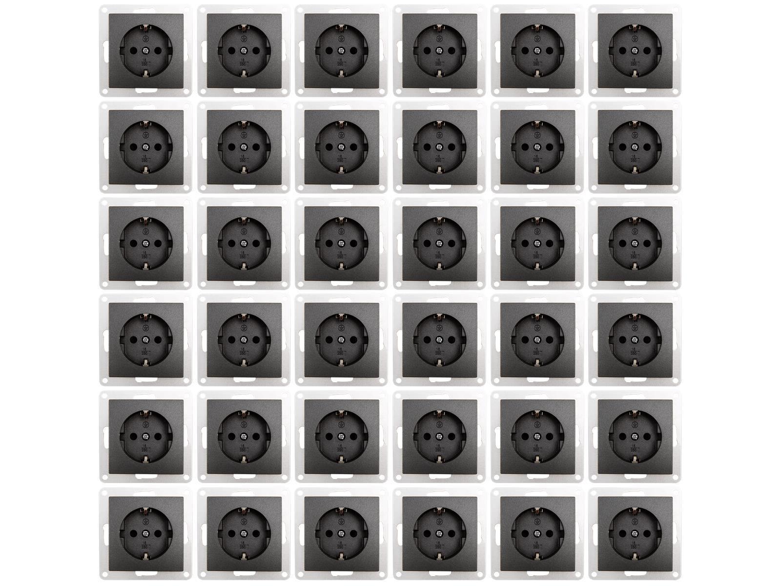 Schutzkontakt-Steckdose McPower ''Flair'' 250V~/16A, Einsteckschutz, 36er-Pack