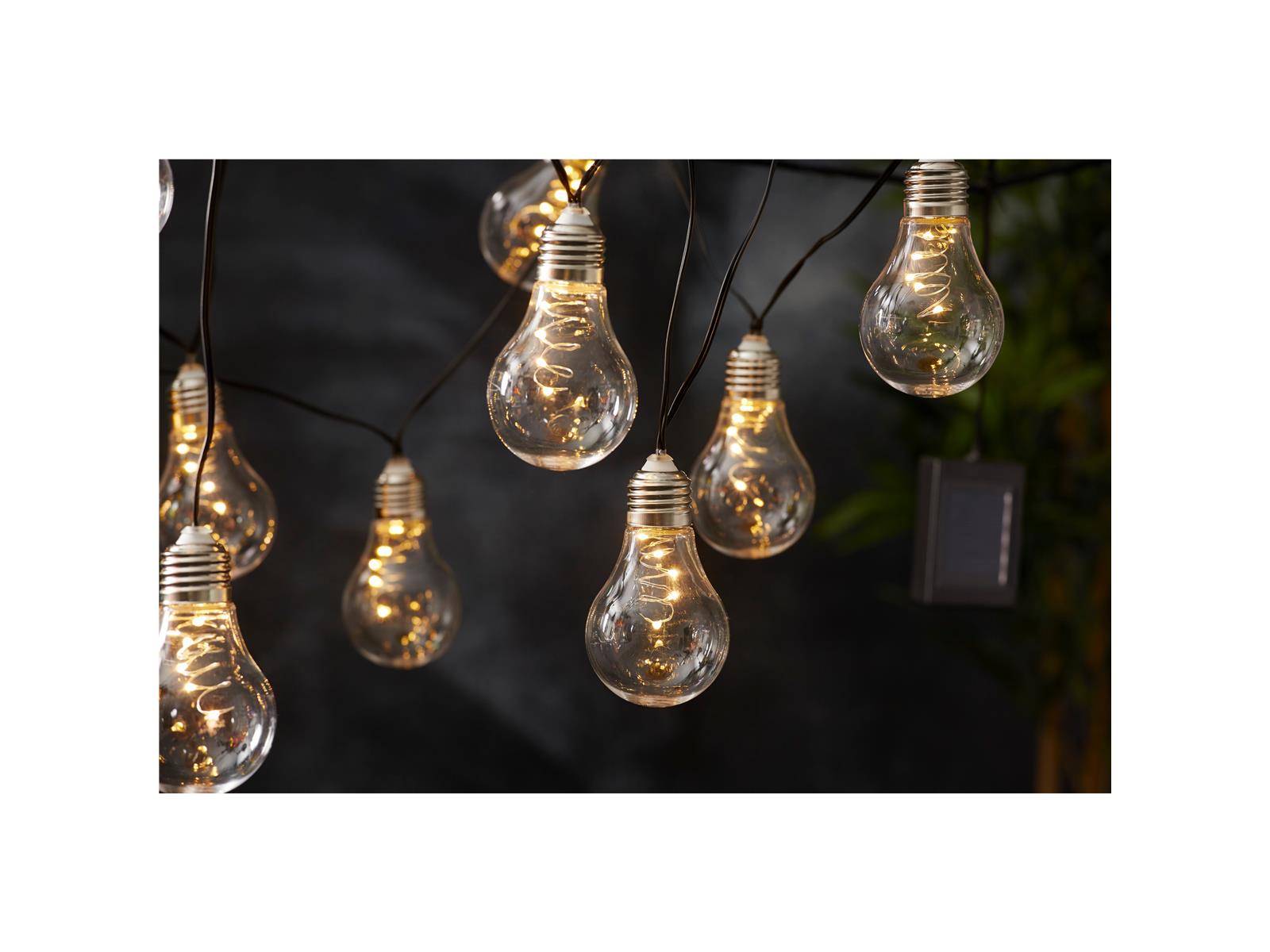 LED- Solarkette ''Glow'', 10-tlg., klar, 190x10cm, Solarbetrieben, outdoor