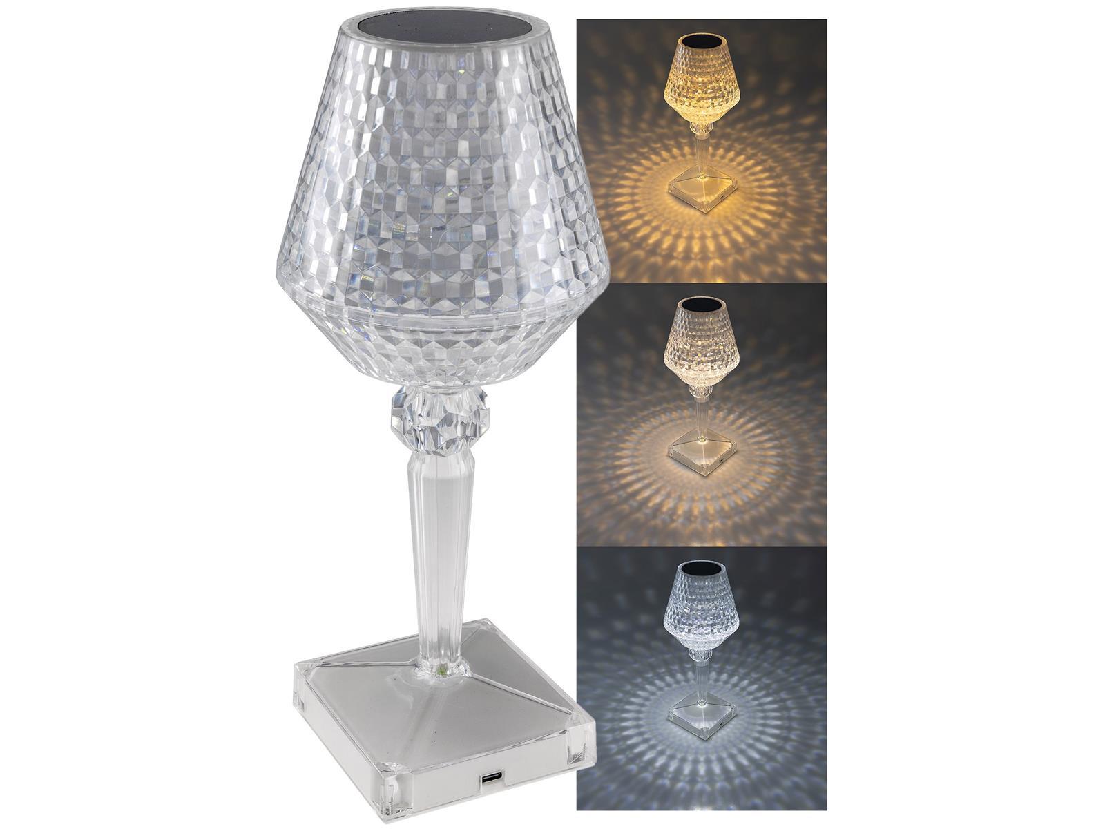 LED Akku-Tischleuchte "Foco Guapa" Li-Akku, Weiß & Warmweiß, ØxH 11x26cm