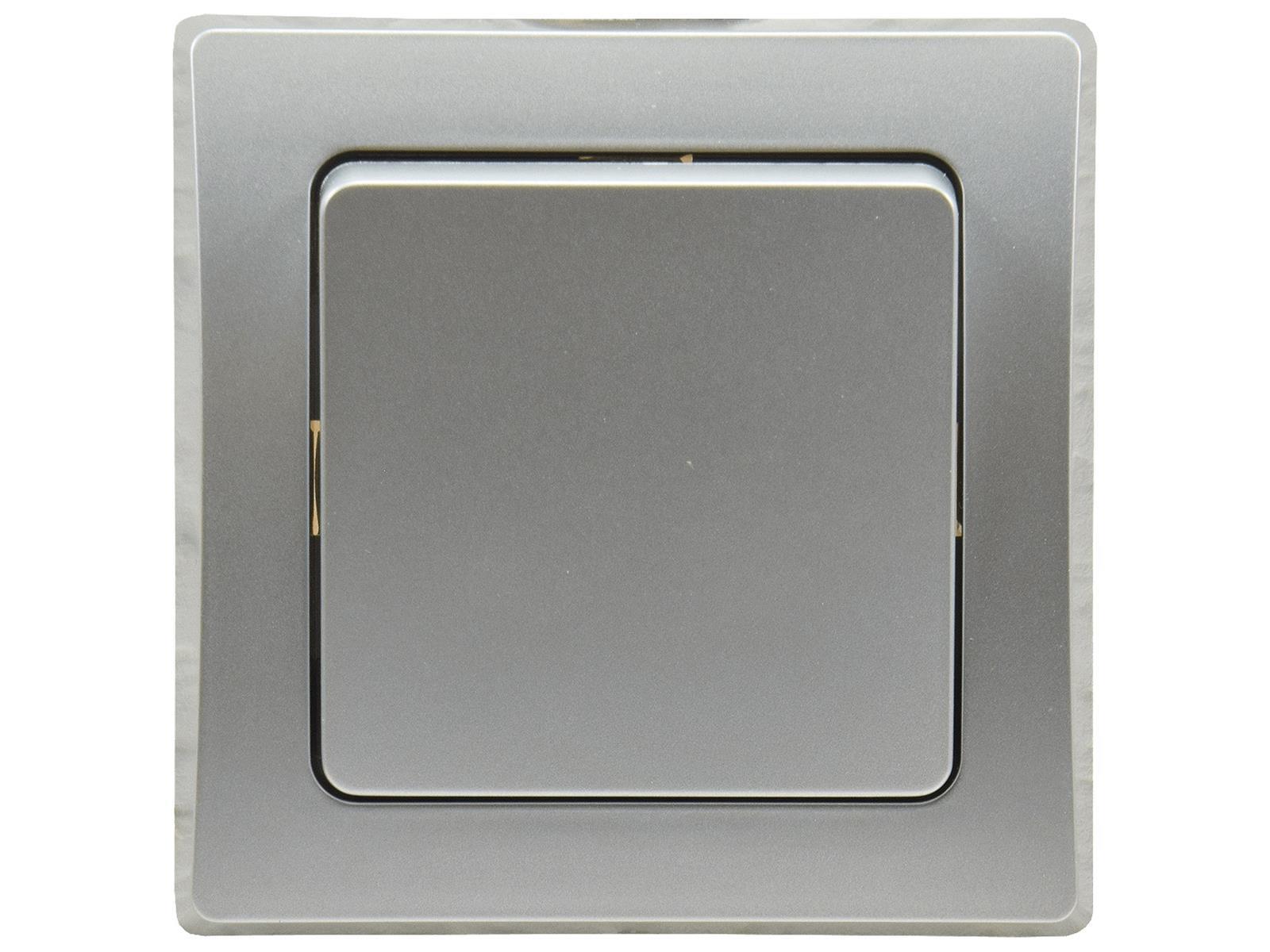 DELPHI Taster 250V~/ 10A, inkl. Rahmen, UP, silber