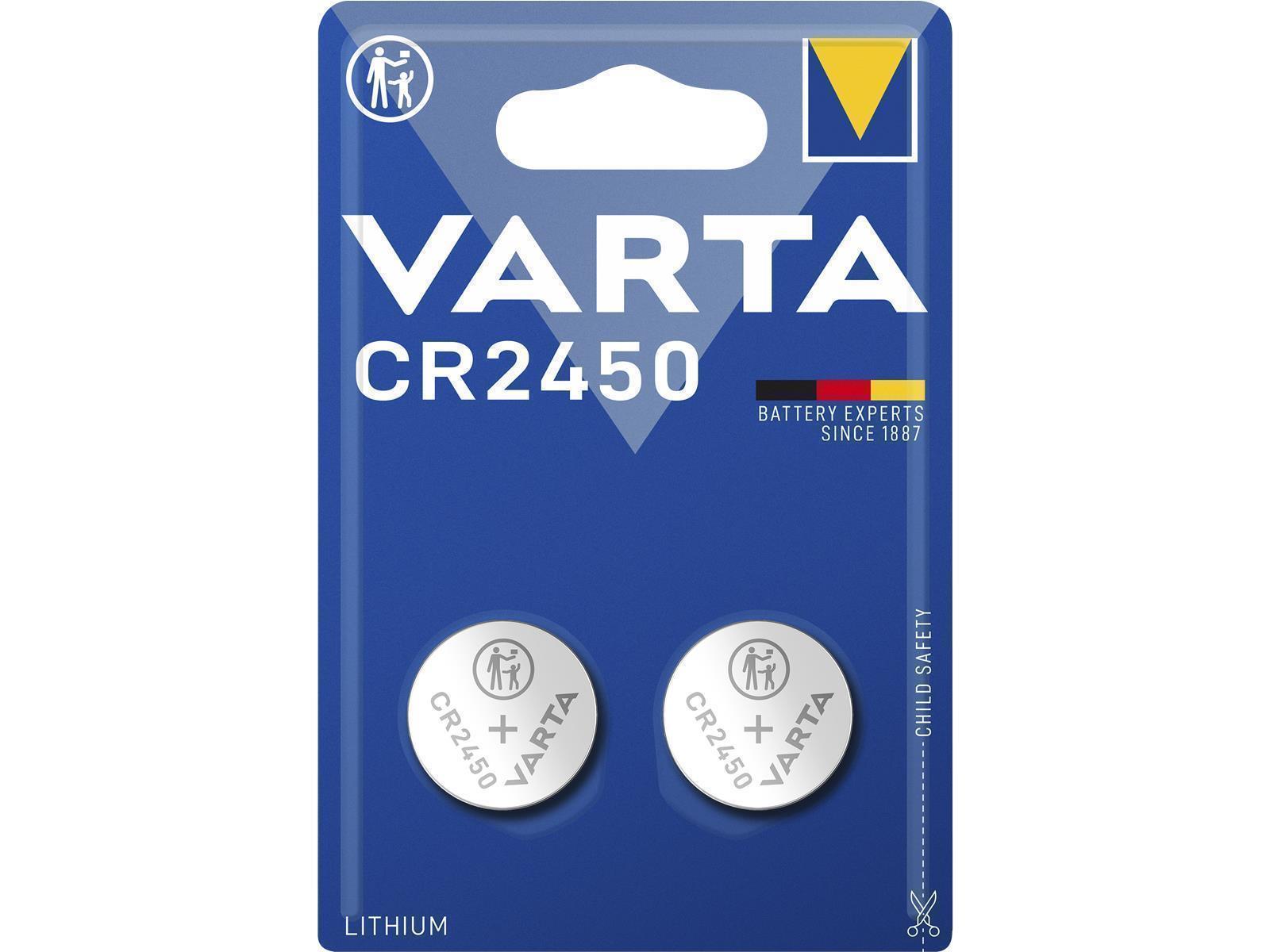 Lithium-Knopfzelle VARTA ''Electronics'' CR2450, 3V, 2er-Pack