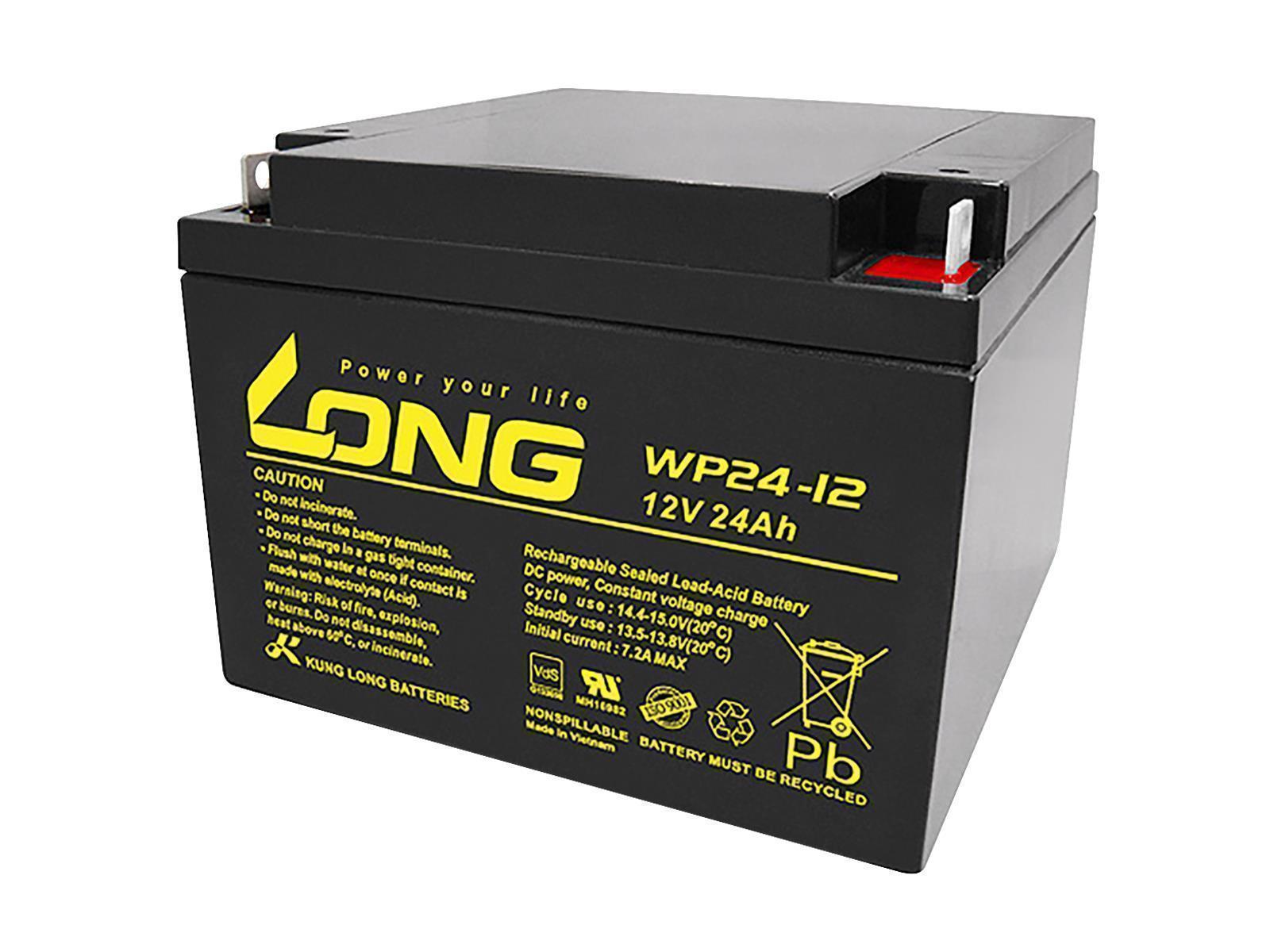 Bleiakku KUNG LONG ''WP24-12'', VdS, 12V, 24Ah, 166x175x125mm