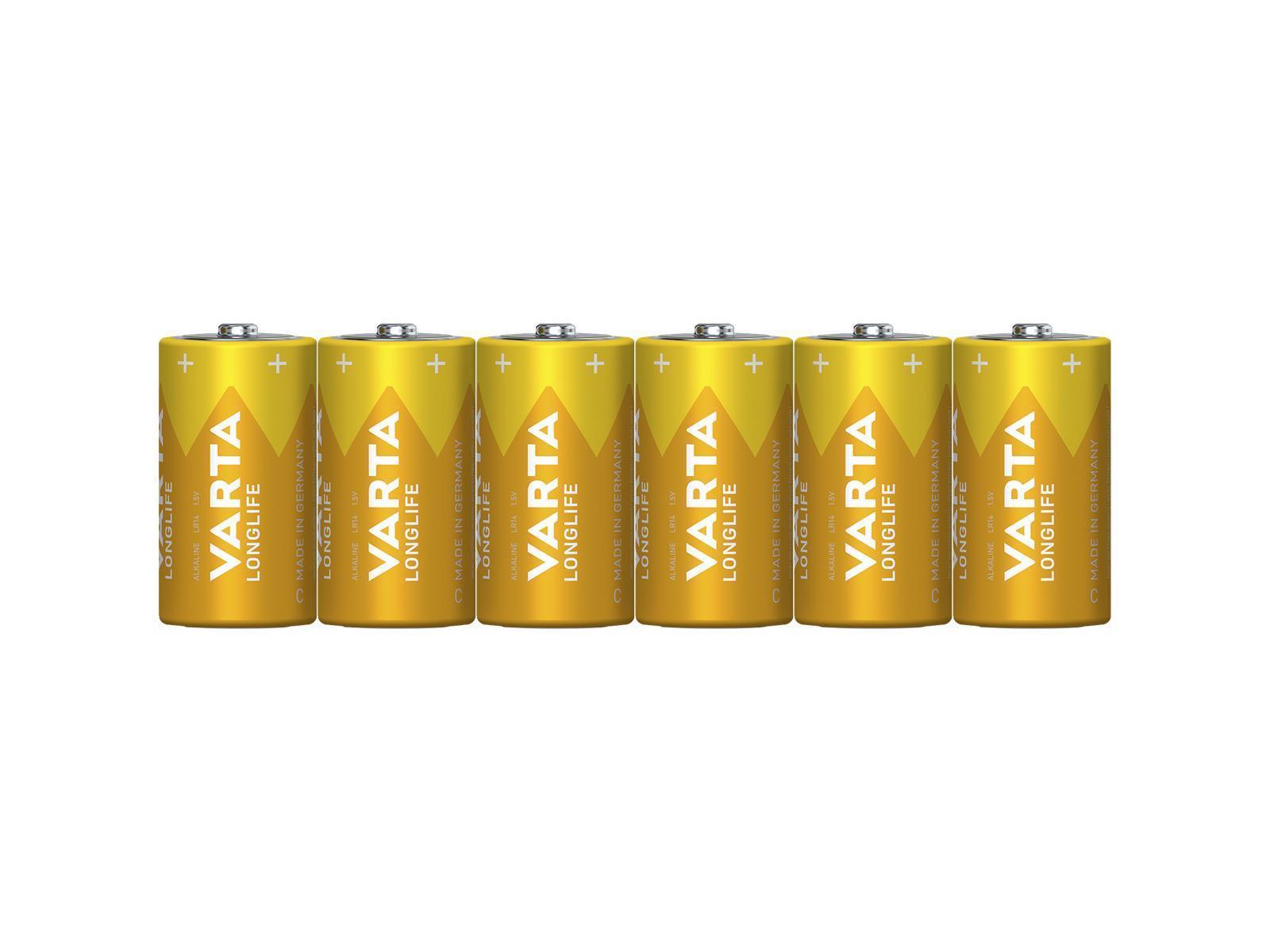 Baby-Batterie VARTA ''Longlife'', Alkaline, Typ C, LR14, 1,5V, 6er Pack