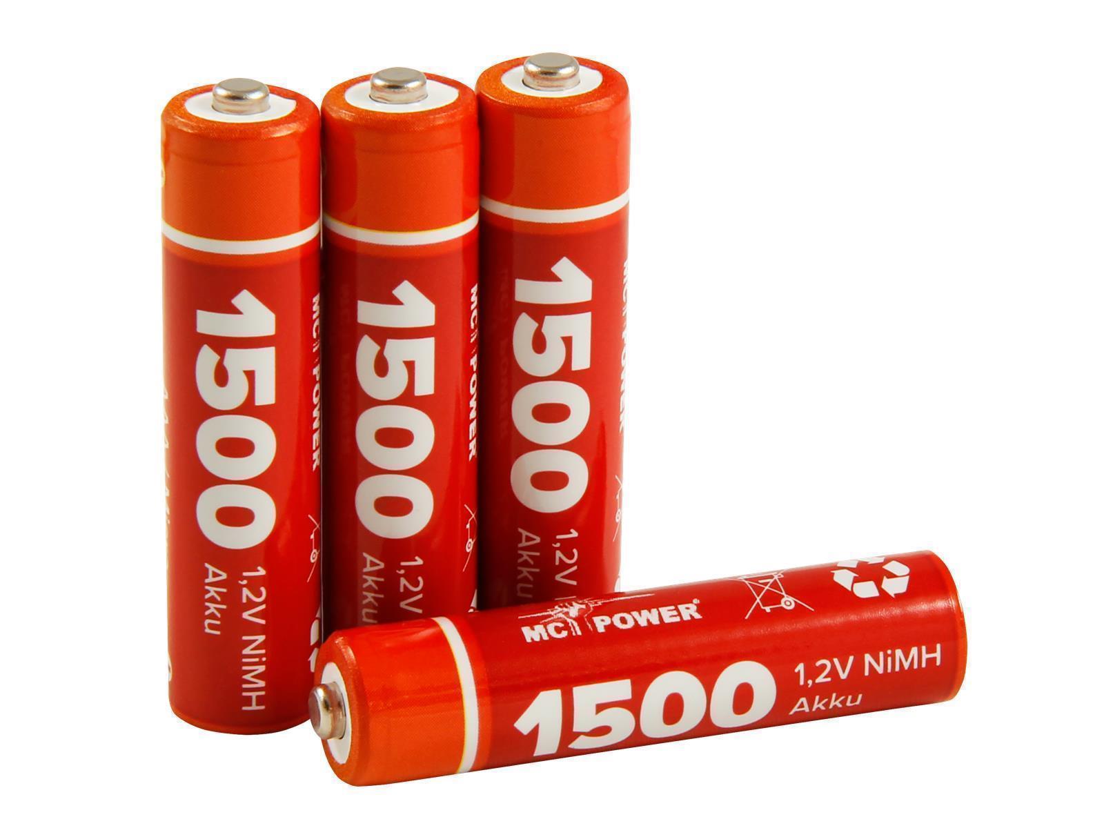 Micro-Akku McPower 1,2V, 1500, NiMH, Typ AAA, 4er-Pack