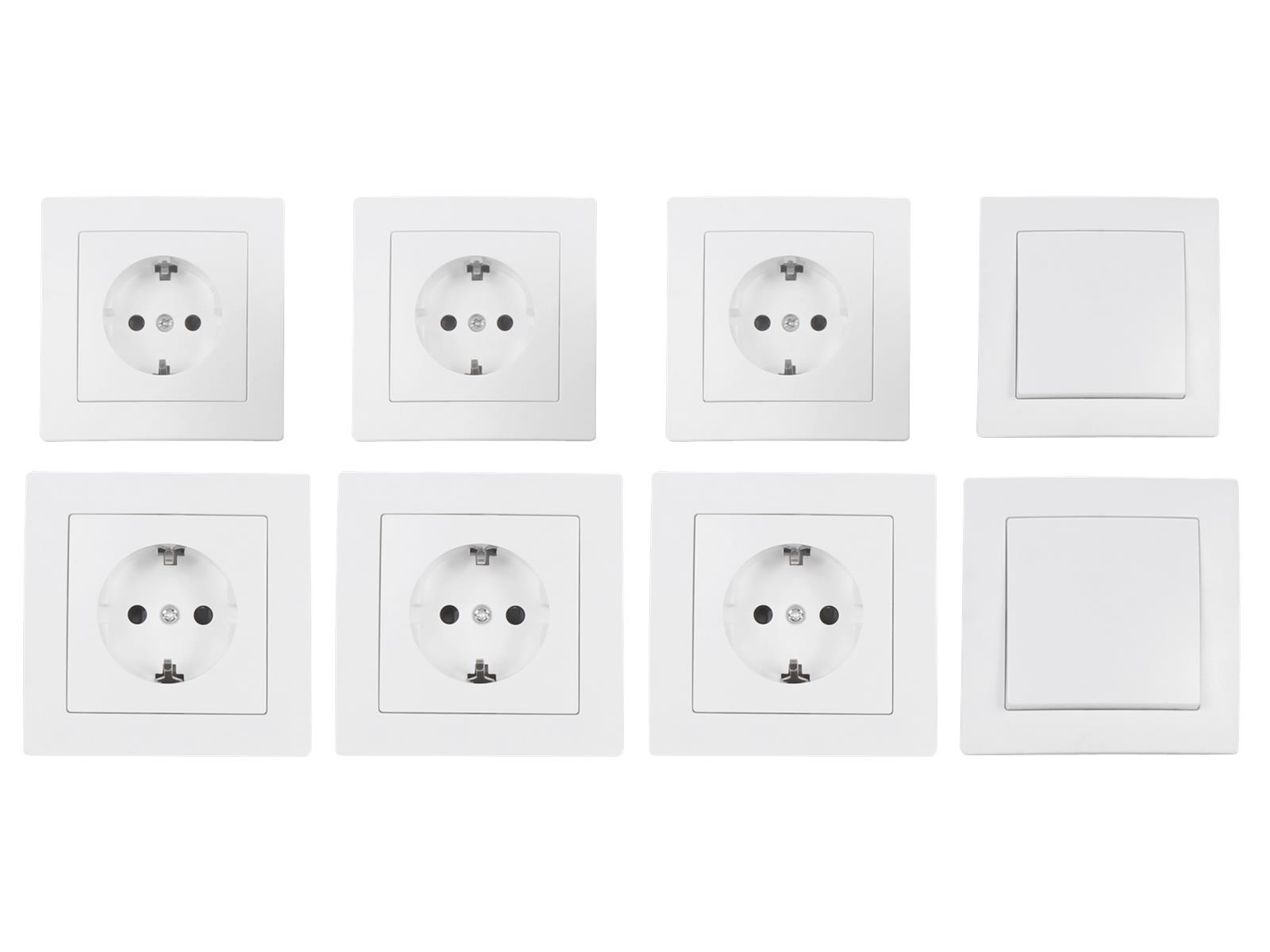 Schalter und Steckdosen Set McPower Flair ''Einsteiger'', 16-teilig, weiß