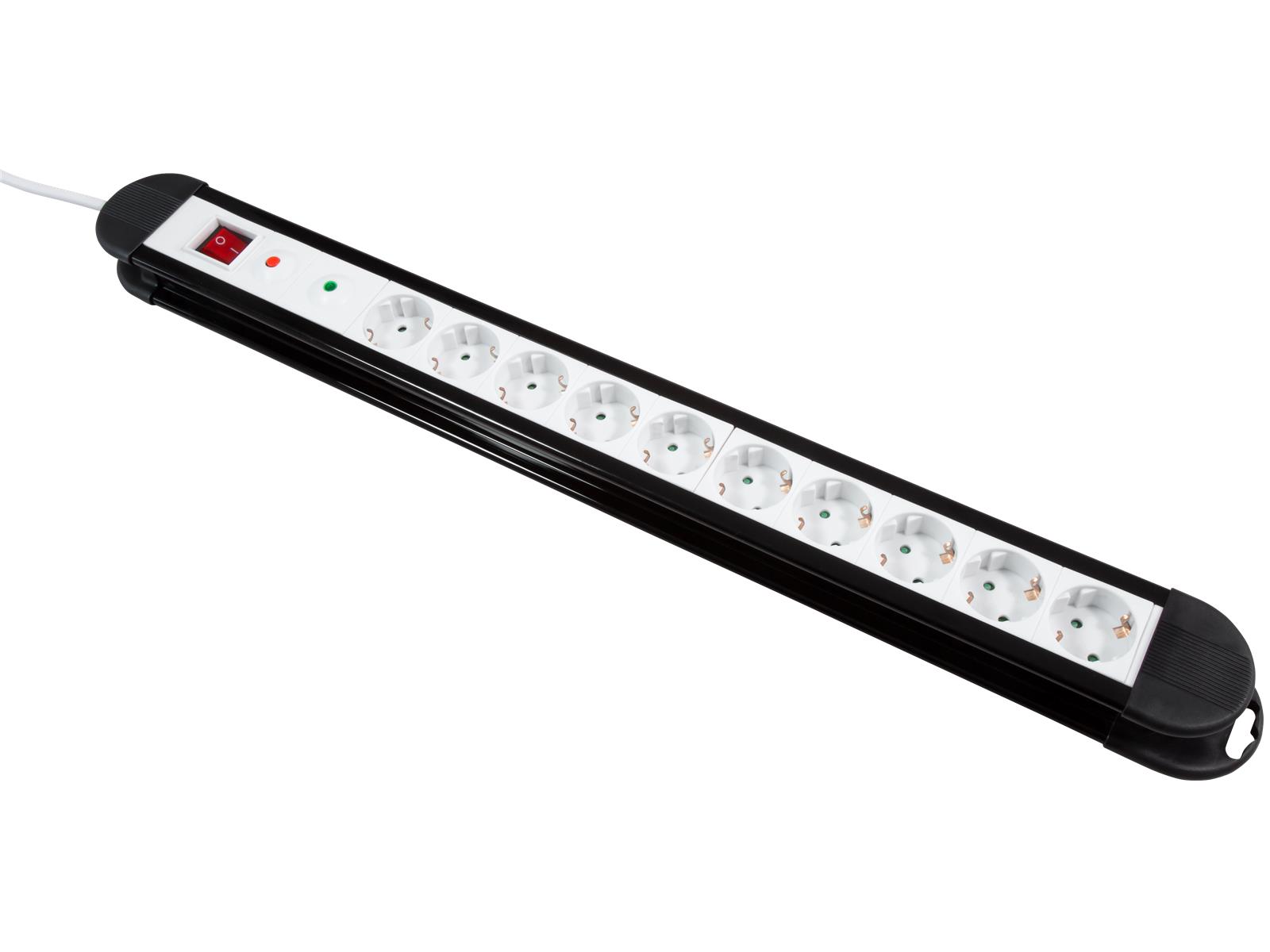 Steckdosenleiste McPower ''KL-10'' 10-fach, Überspannungsschutz, 1,4m Zuleitung