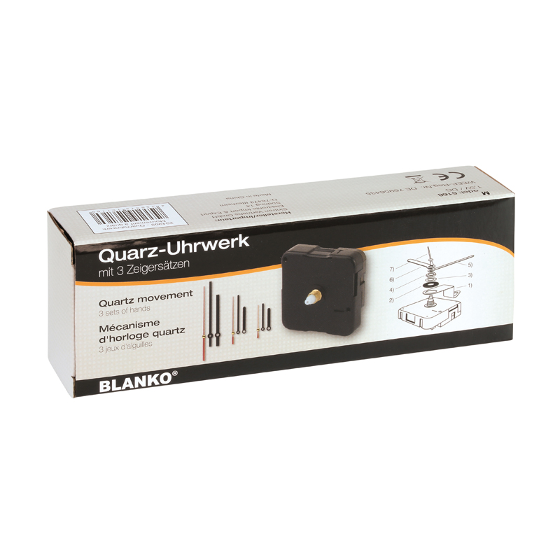 Quarz-Uhrwerk mit 3 Zeigersätzen BLANKO