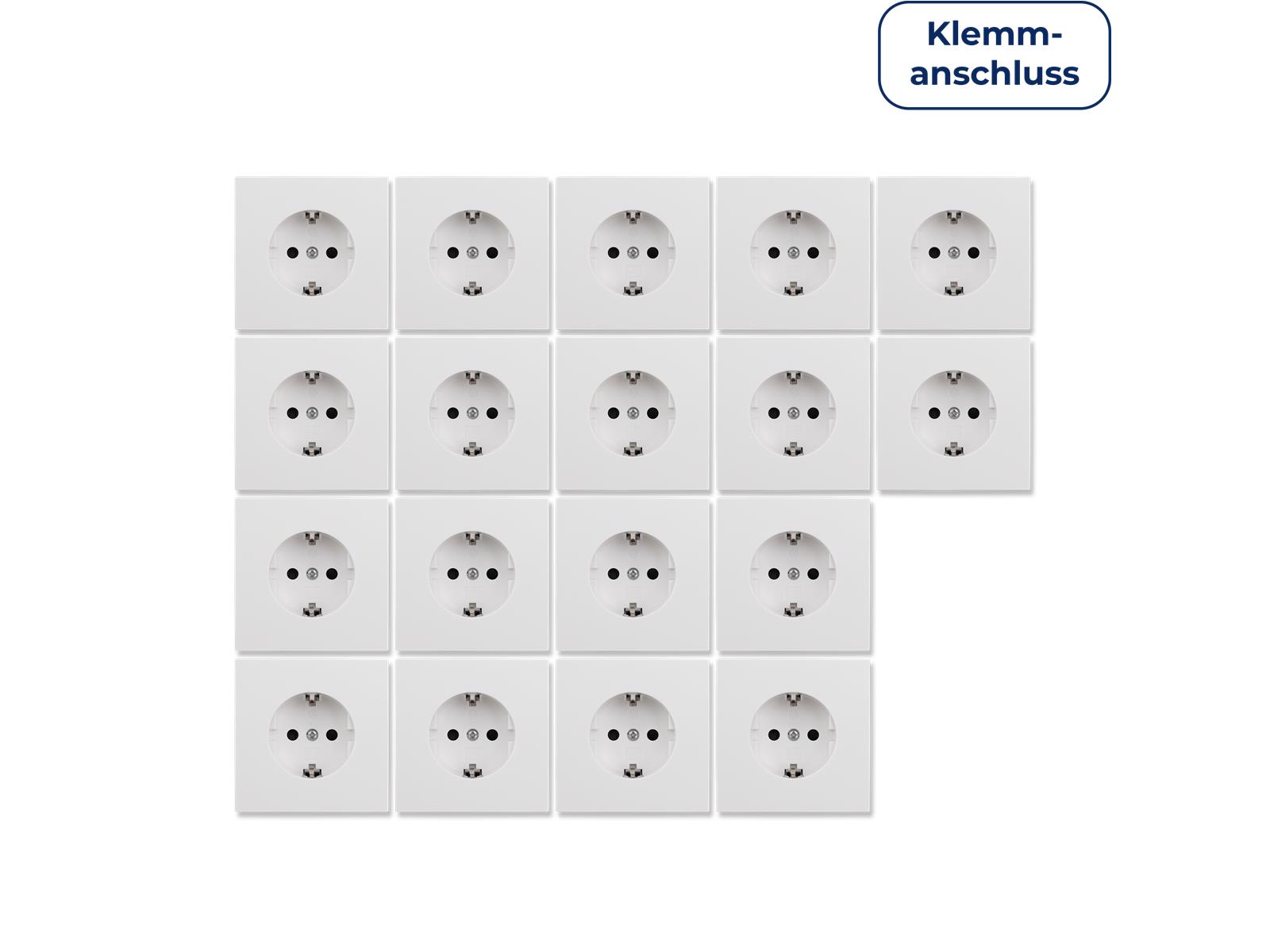 Schutzkontakt-Steckdose McPower ''Shallow'' 250V~/16A, Einsteckschutz, 18er-Pack