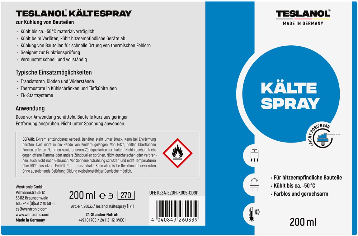 TESLANOL-Spray Kältespräy 200ml-Dose
