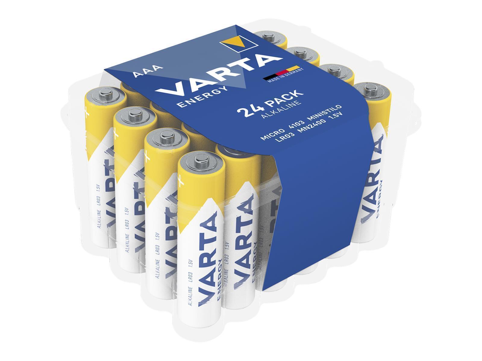 Micro-Batterie VARTA ''Energy'' Alkaline, Typ AAA, LR06, 1,5V, 24er Pack