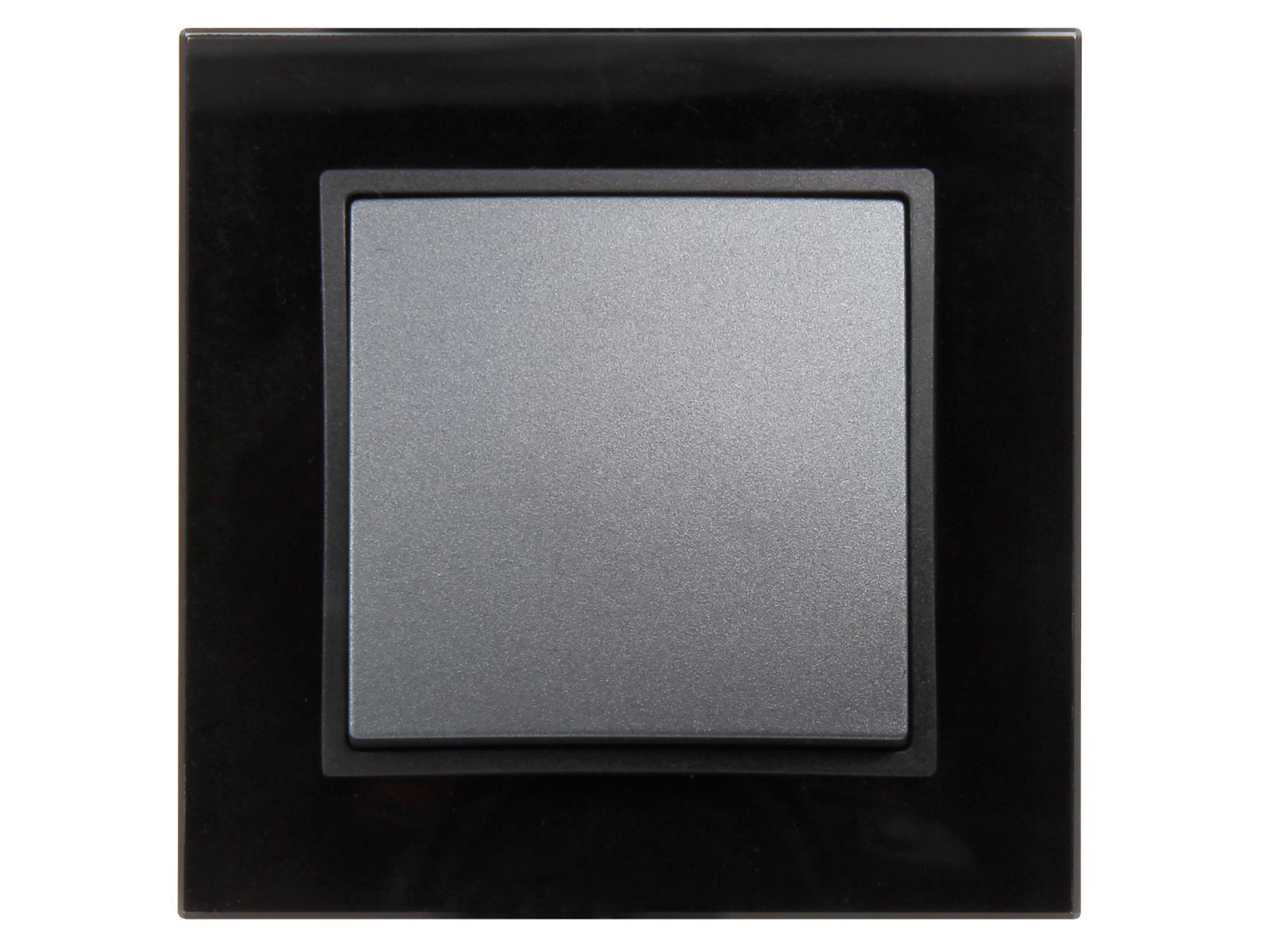 Wechselschalter McPower ''Flair'', 250V~/10A, UP, anthrazit, inkl. Glasrahmen