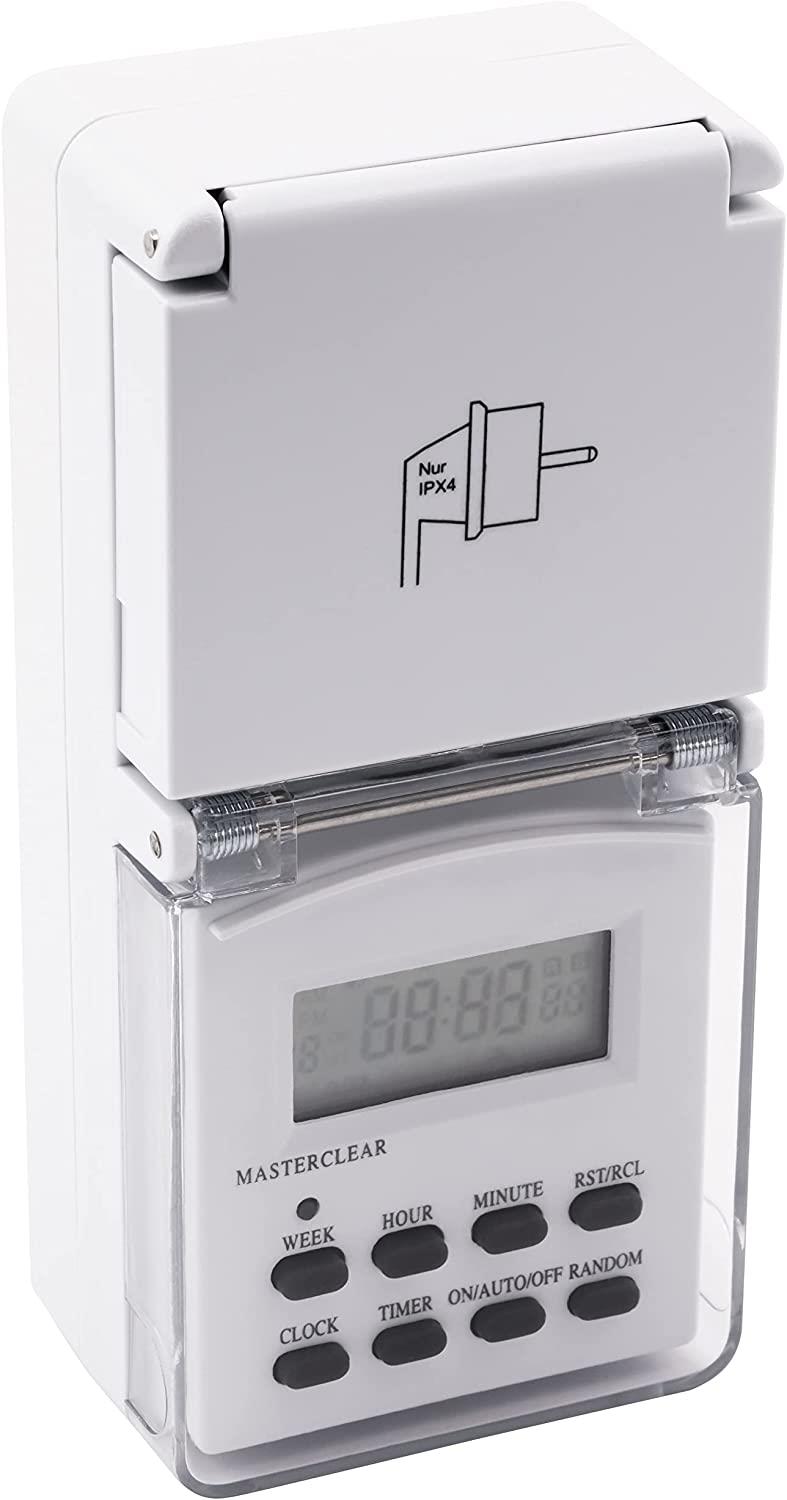 Digitale Zeitschaltuhr McPower ''AZ-78'' IP44 - für Außen,10 Schaltprogramme