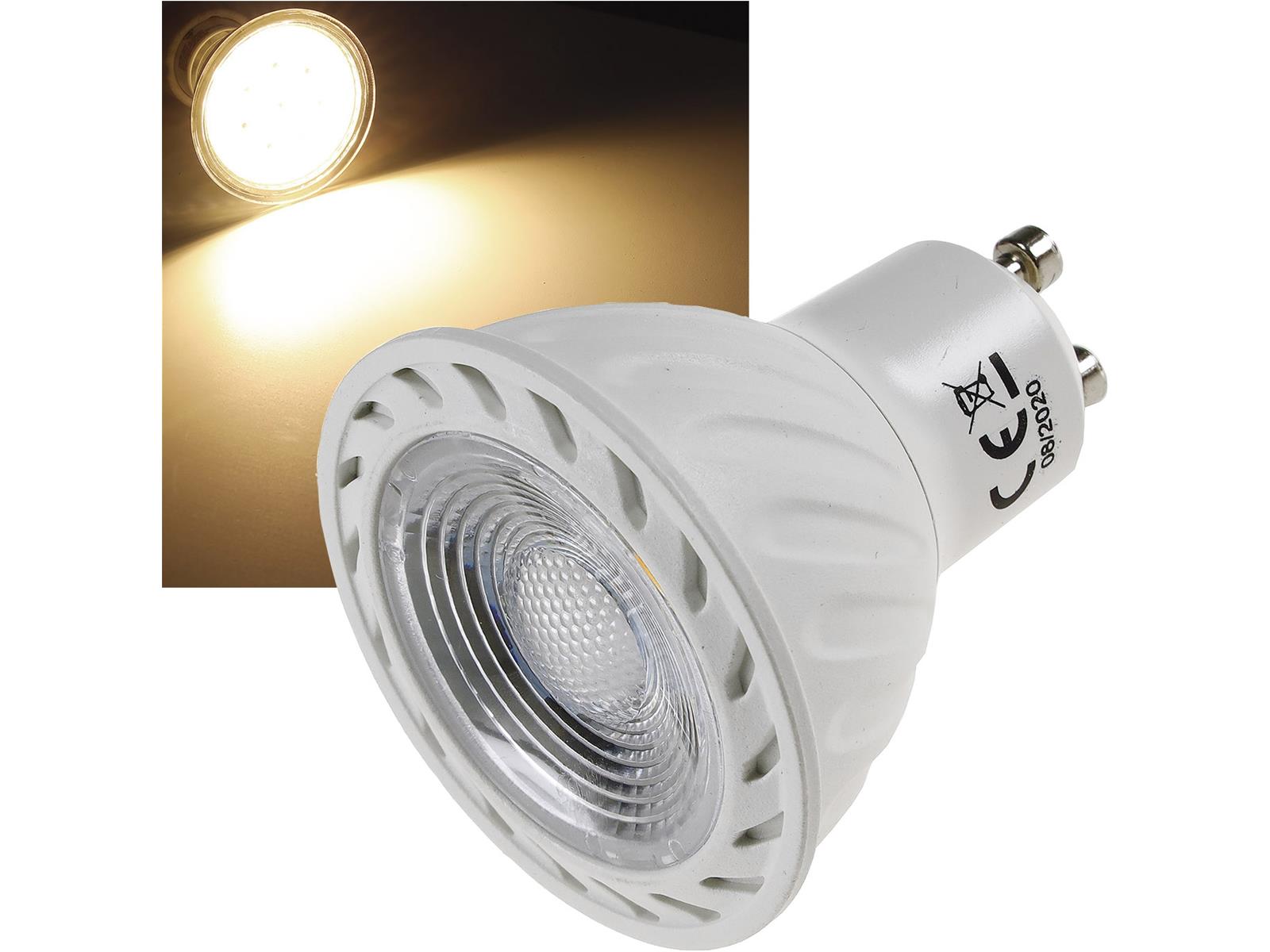 LED Strahler GU10 "H60 COB Dimmbar"3000k, 510lm, 230V/7W, warmweiß