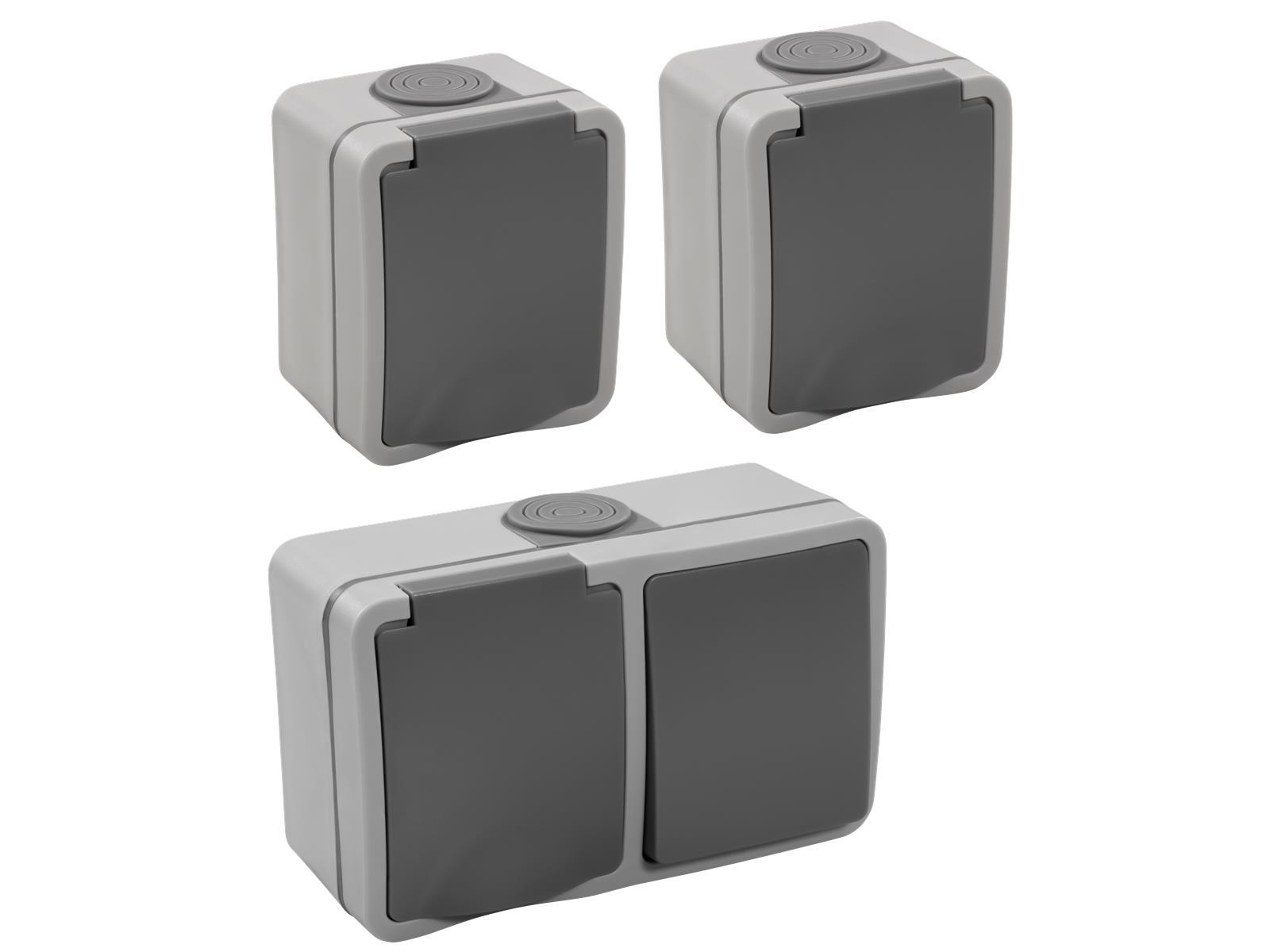 Feuchtraum Set McPower ''Fix Heizkeller'', 3-teilig, IP54, Steckanschluss