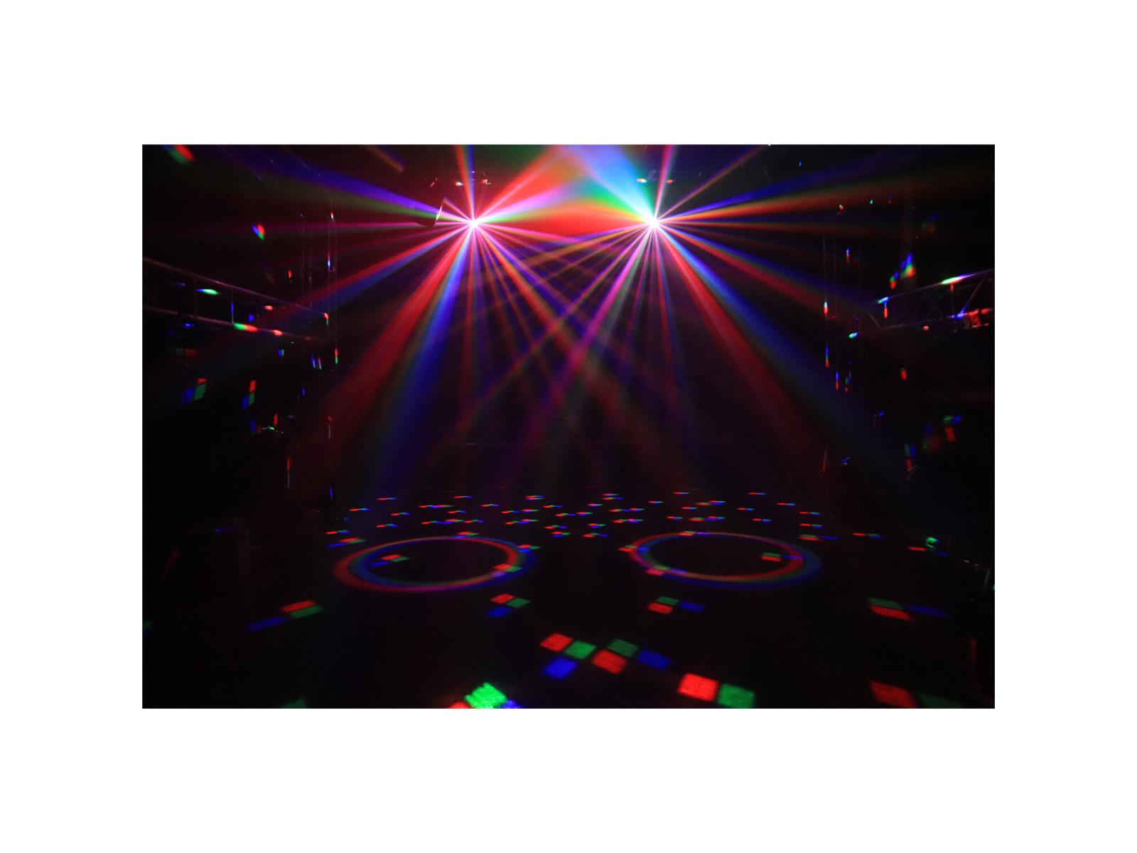 5-in-1 DMX-Lichteffekt IBIZA ''FULLMOON'' mit Wash, UV, RG Laser, Strobe & Astro