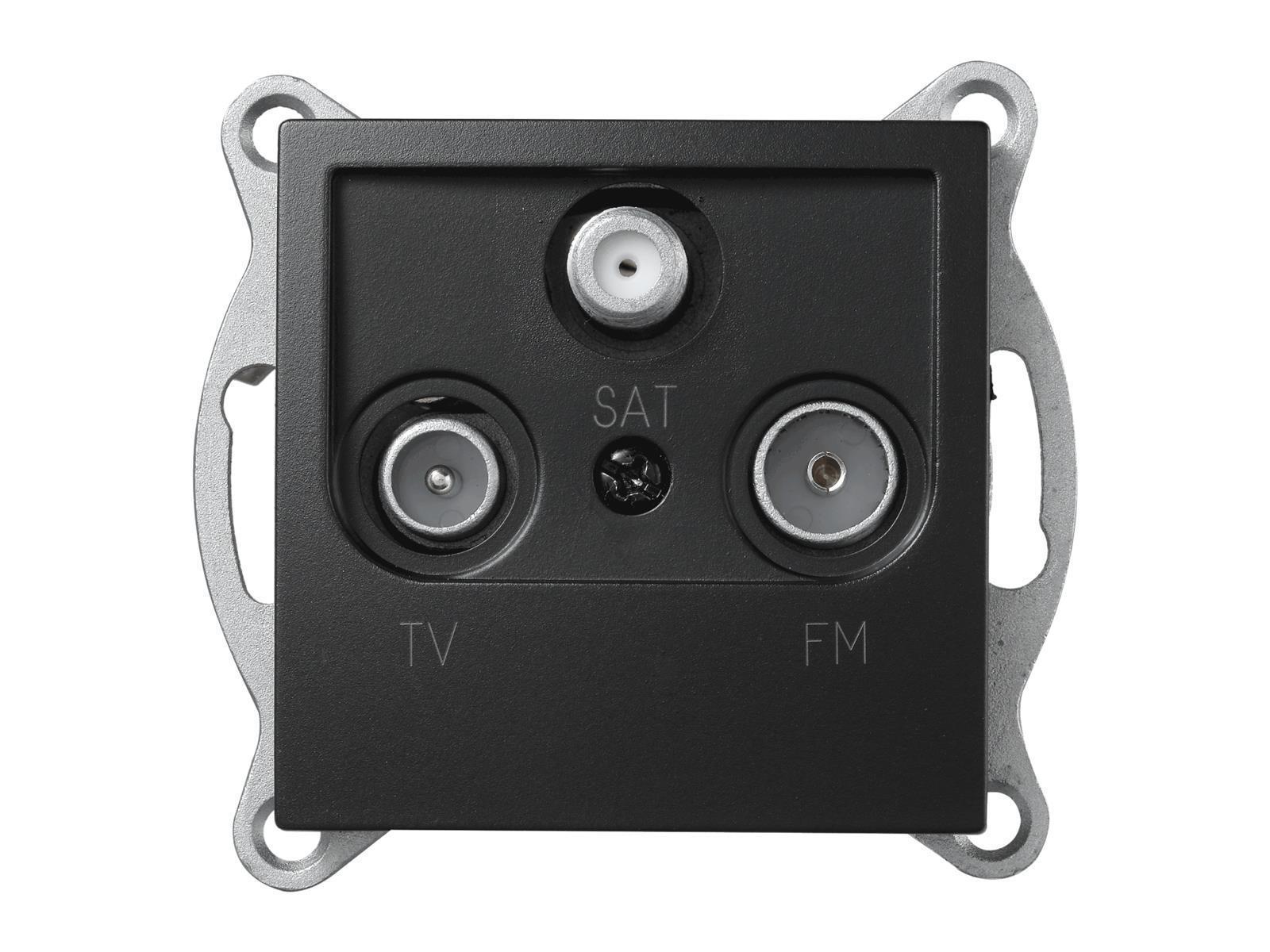 Antennendose McPower ''Flair'' für TV, Radio und Sat, UP, matt schwarz