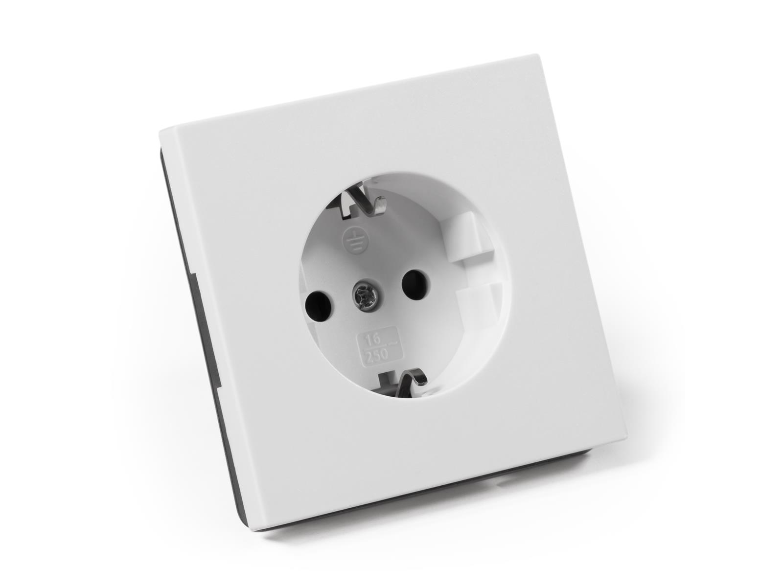 Schutzkontakt-Steckdose McPower ''Shallow'' 250V~/16A, UP, Klemmanschluss, weiß