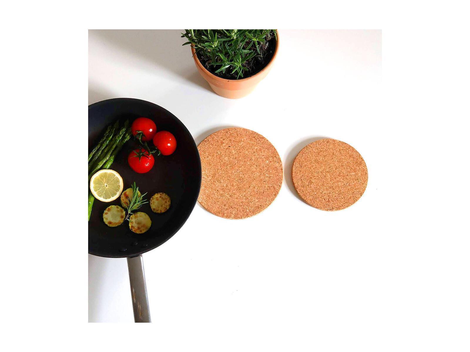 Untersetzer, rund, verschiedene Größen, 3er Set, aus Kork, 26 cm