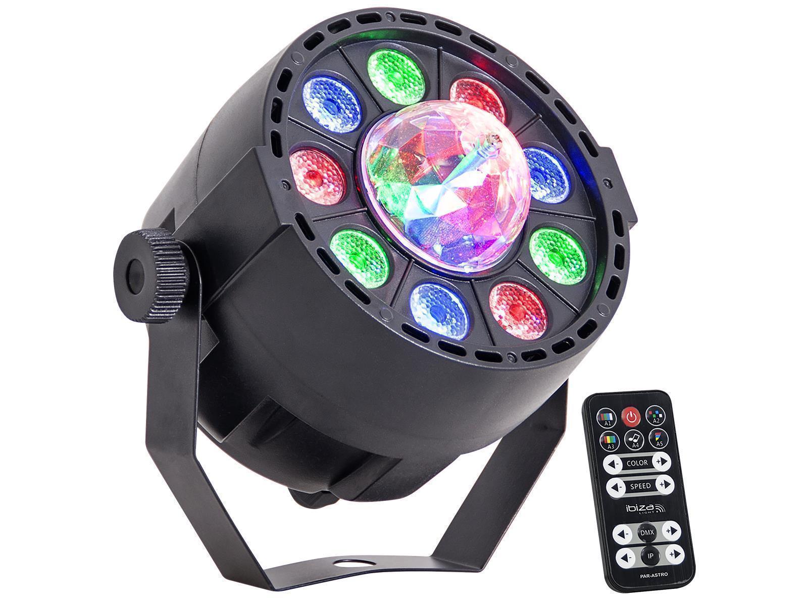 LED-Lichteffekt IBIZA ''PAR-ASTRO'' 2-in-1 PAR Strahler und Astro-Effekt, 12W