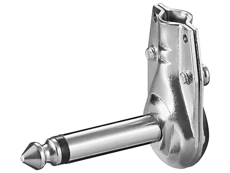 Klinken-Stecker 6,35mm, Mono, Metall, abgewinkelt