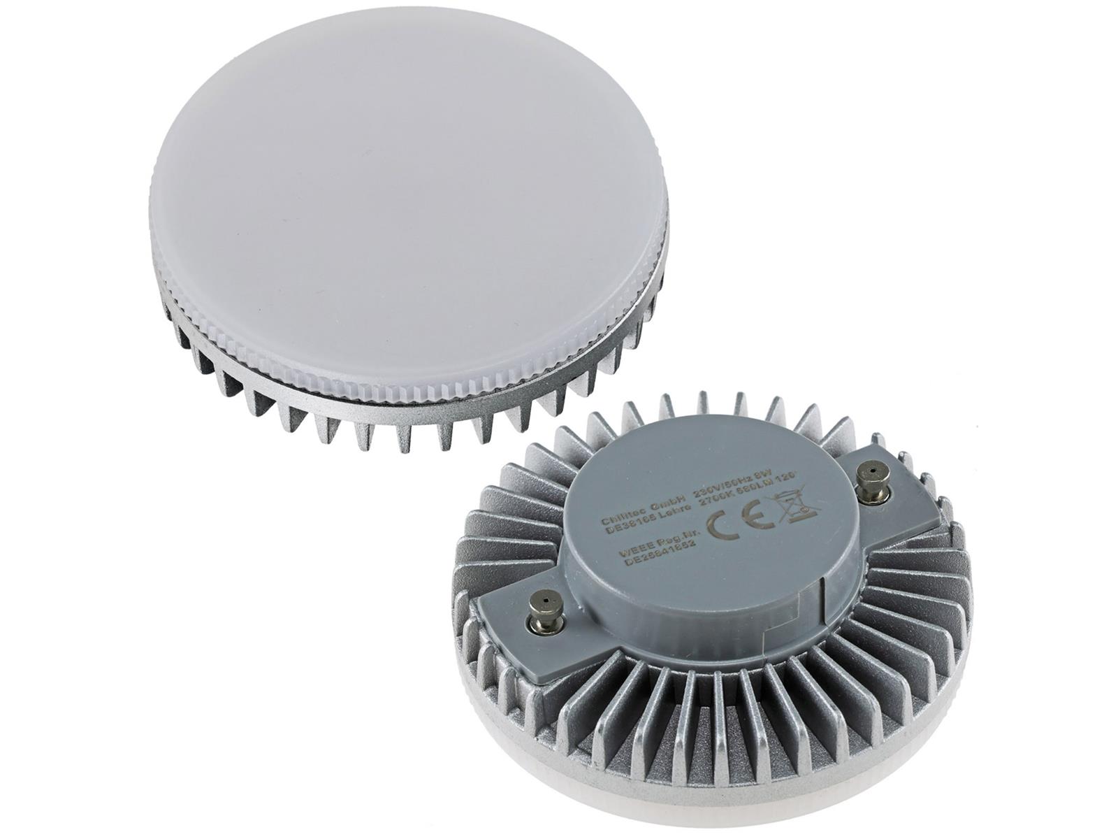 LED Leuchtmittel GX53 "XH 60" warmweiß8W, 580lm, Ø75x25mm, 120°, 3000k