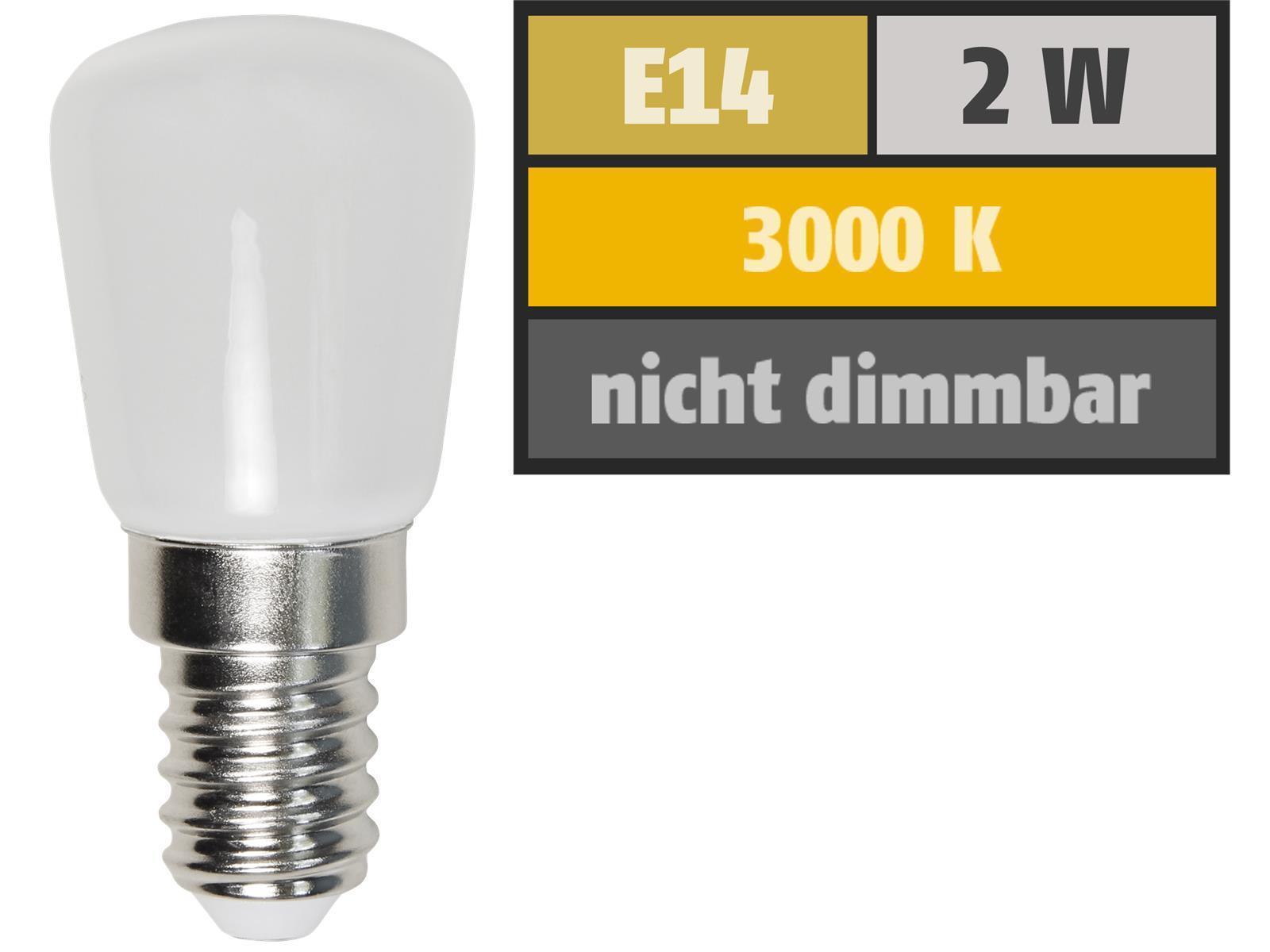 LED Kolbenlampe McShine, E14, 2W, 160lm, 260°, 23x51mm, warmweiß