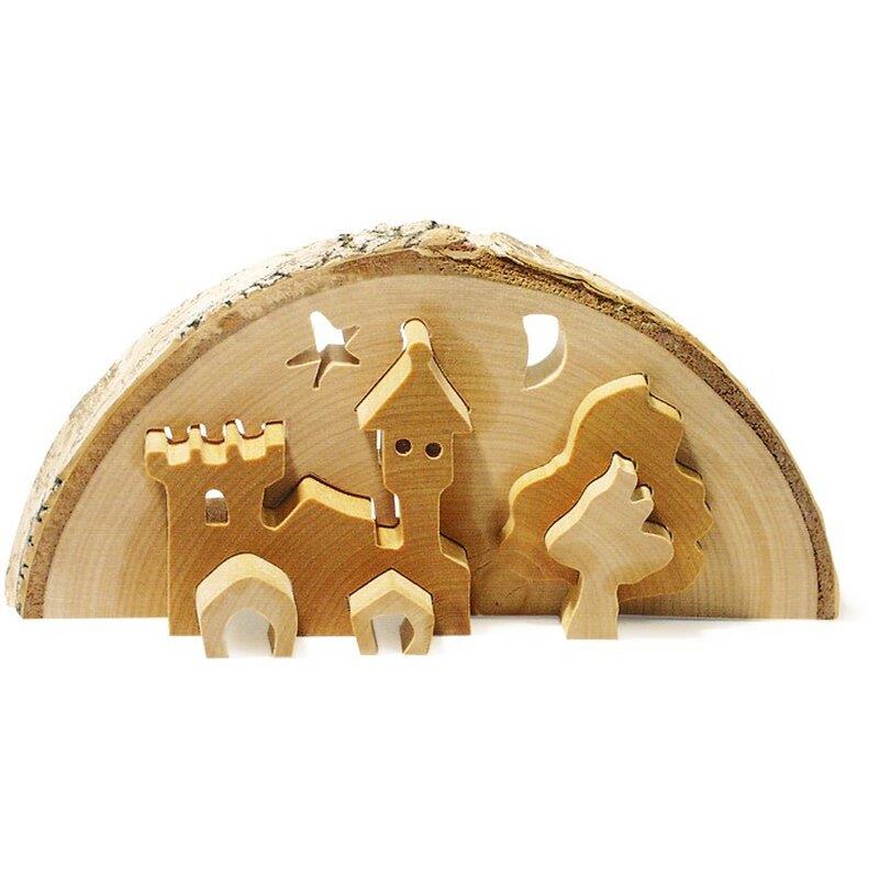 3D-Schloß inkl Teelicht, Sonstige Materialien, Holz,