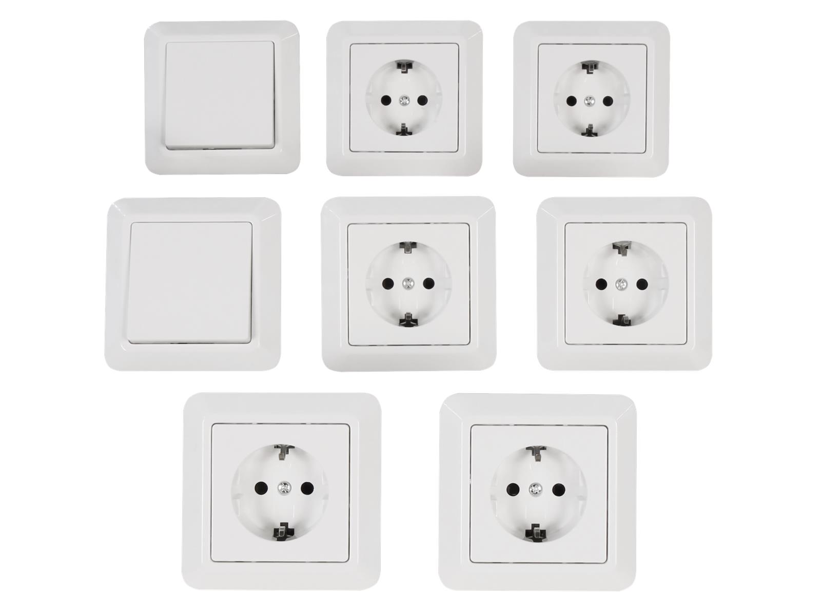 Schalter und Steckdosen Set McPower Cup ''Einsteiger'', 16-teilig, weiß