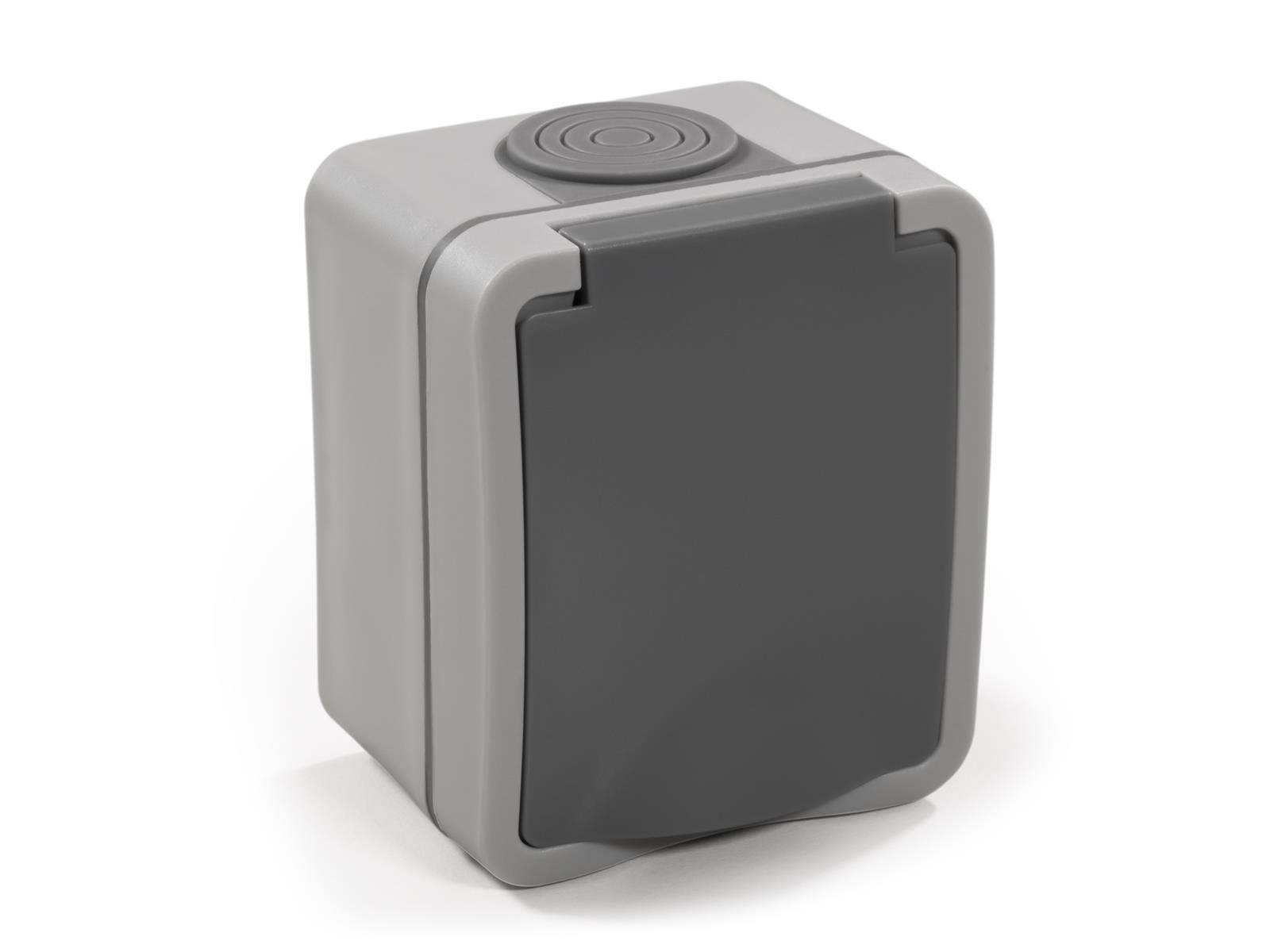 Feuchtraum Steckdose McPower ''Fix'', Steckanschluss, 250V~/16A, IP54, AP