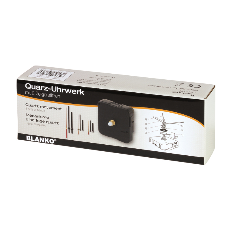 Quarz-Uhrwerk mit 3 Zeigersätzen BLANKO