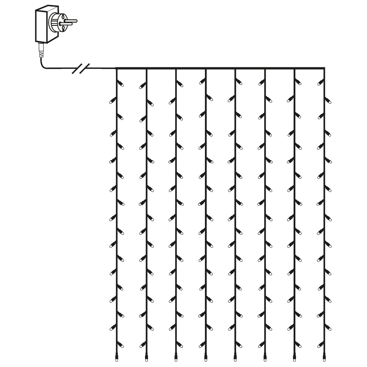 LED- Lichtervorhang ''Serie LED'', 3.5W, 24V, 120-tlg., warmweiß, 1.3x2m,outdoor