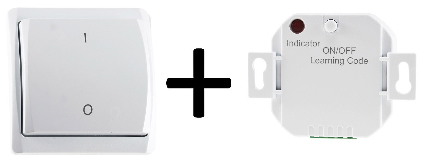 Funk Starter-Set No.2 "Pilota Casa"Wandschalter + UP Empfänger, 433,92Mhz