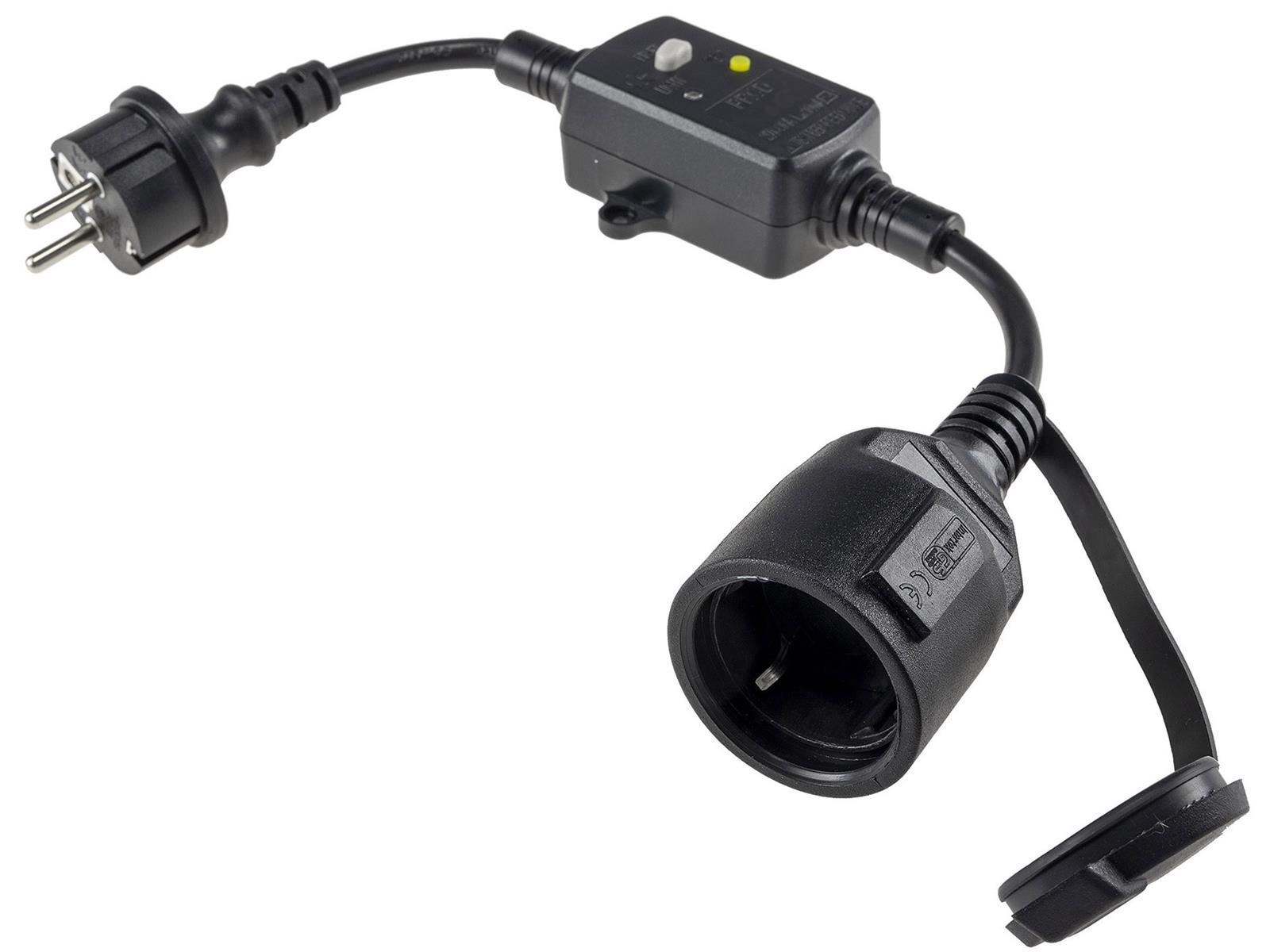 Fehlerstromschutzadapter "CT-RCD" IP44Zwischenstecker mit Kupplung / Stecker