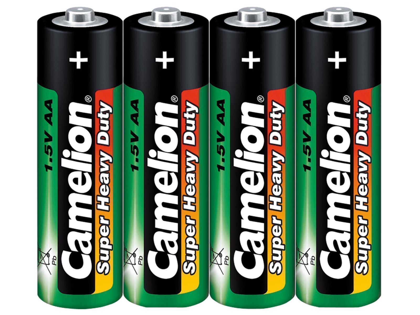 Mignon-Batterie CAMELION Super Heavy Duty, 1,5 V, Typ AA/R6, 4er-Pack