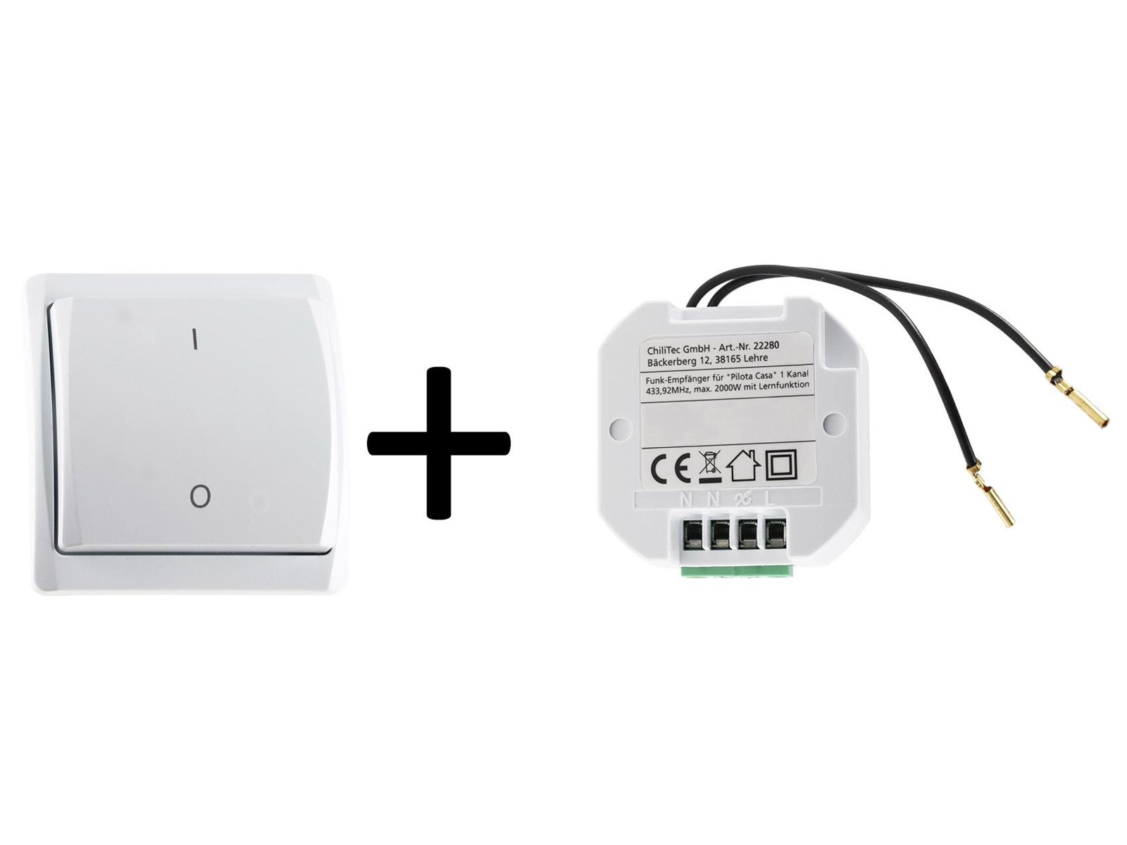 Funk Starter-Set No.3 "Pilota Casa"Wandschalter + UP Empfänger WS