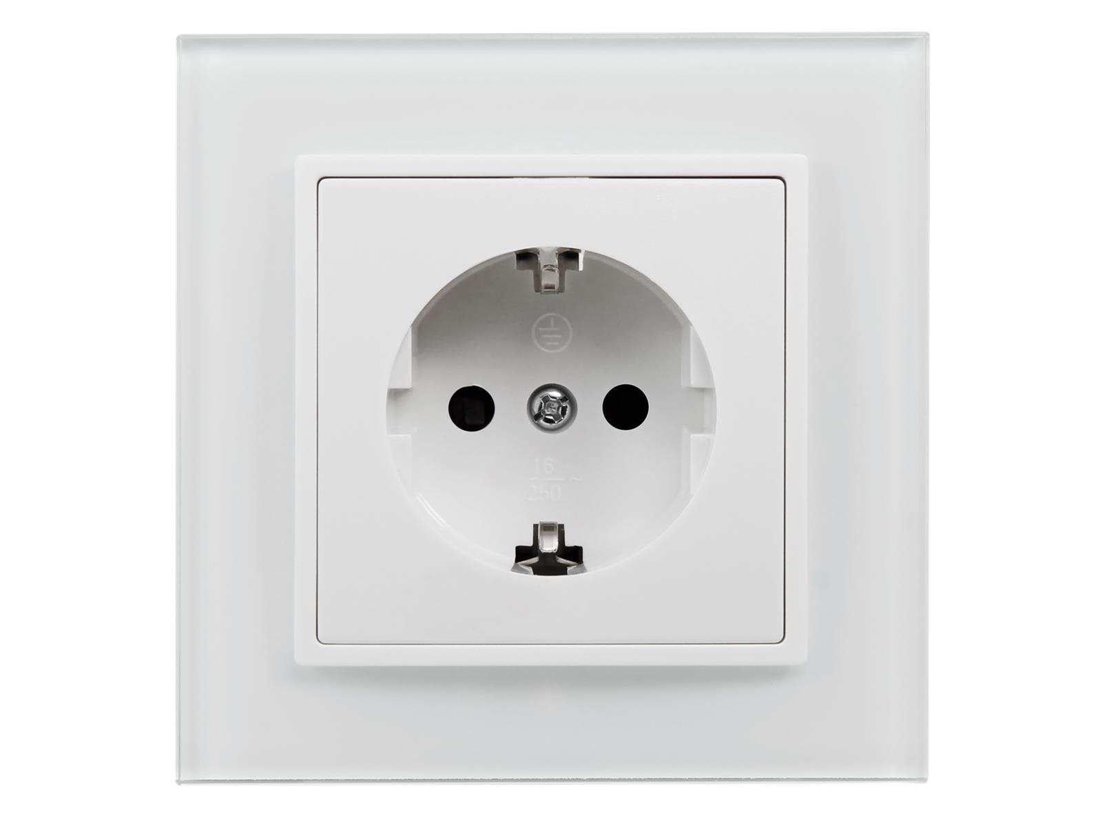 Schutzkontakt-Steckdose McPower ''Flair'', 250V~/16A, UP, Einsteckschutz, weiß