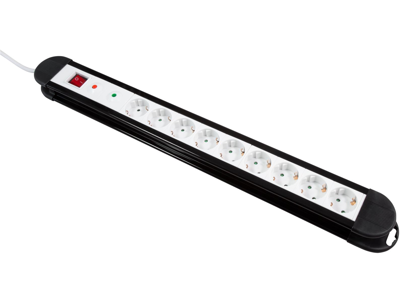 Steckdosenleiste McPower ''KL-09'' 9-fach, Überspannungsschutz, 1,4m Zuleitung