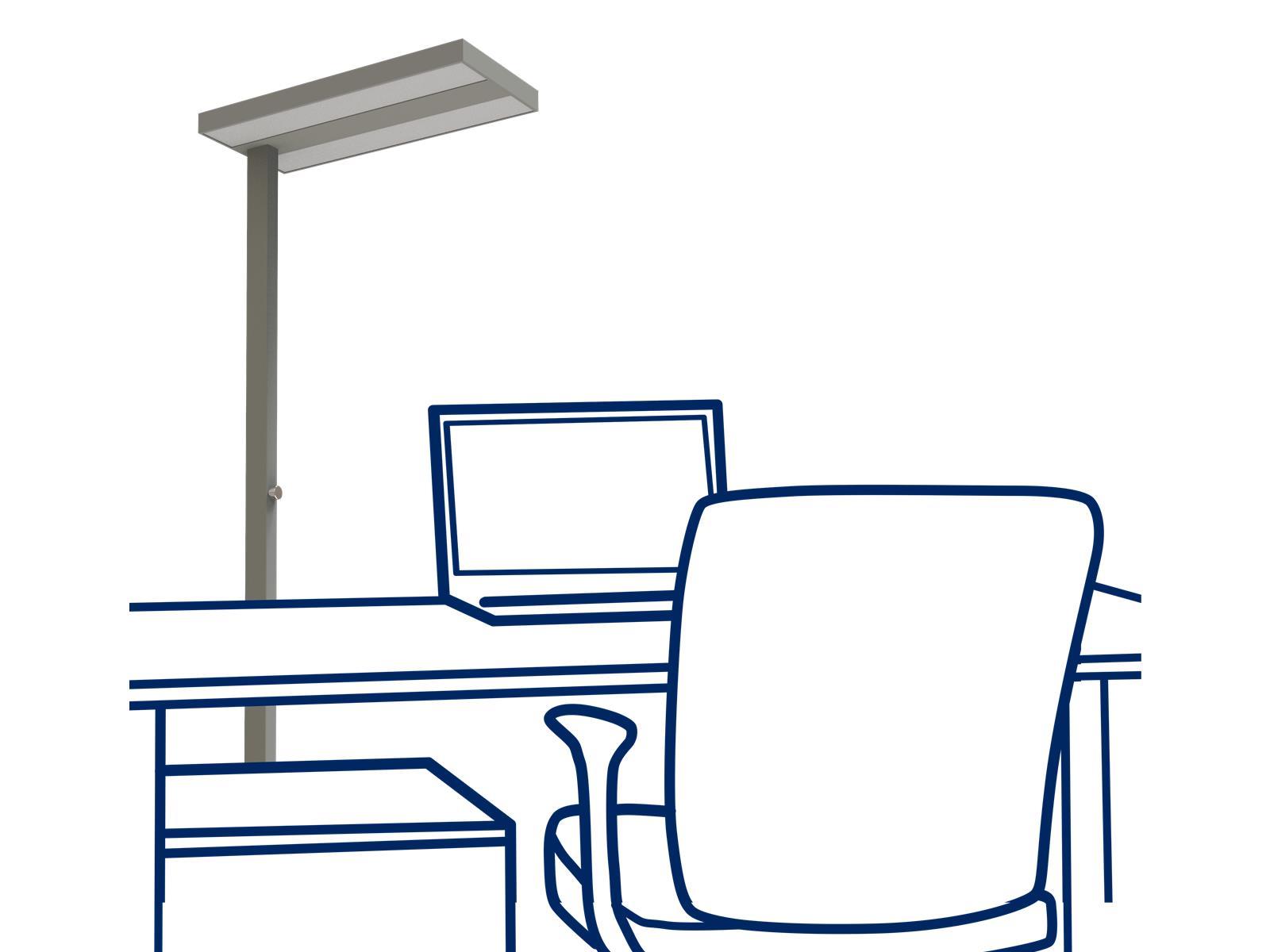 Office-Leuchte ROLF KERN „Smart“, dimmbar per Drehknopf, 7.800lm