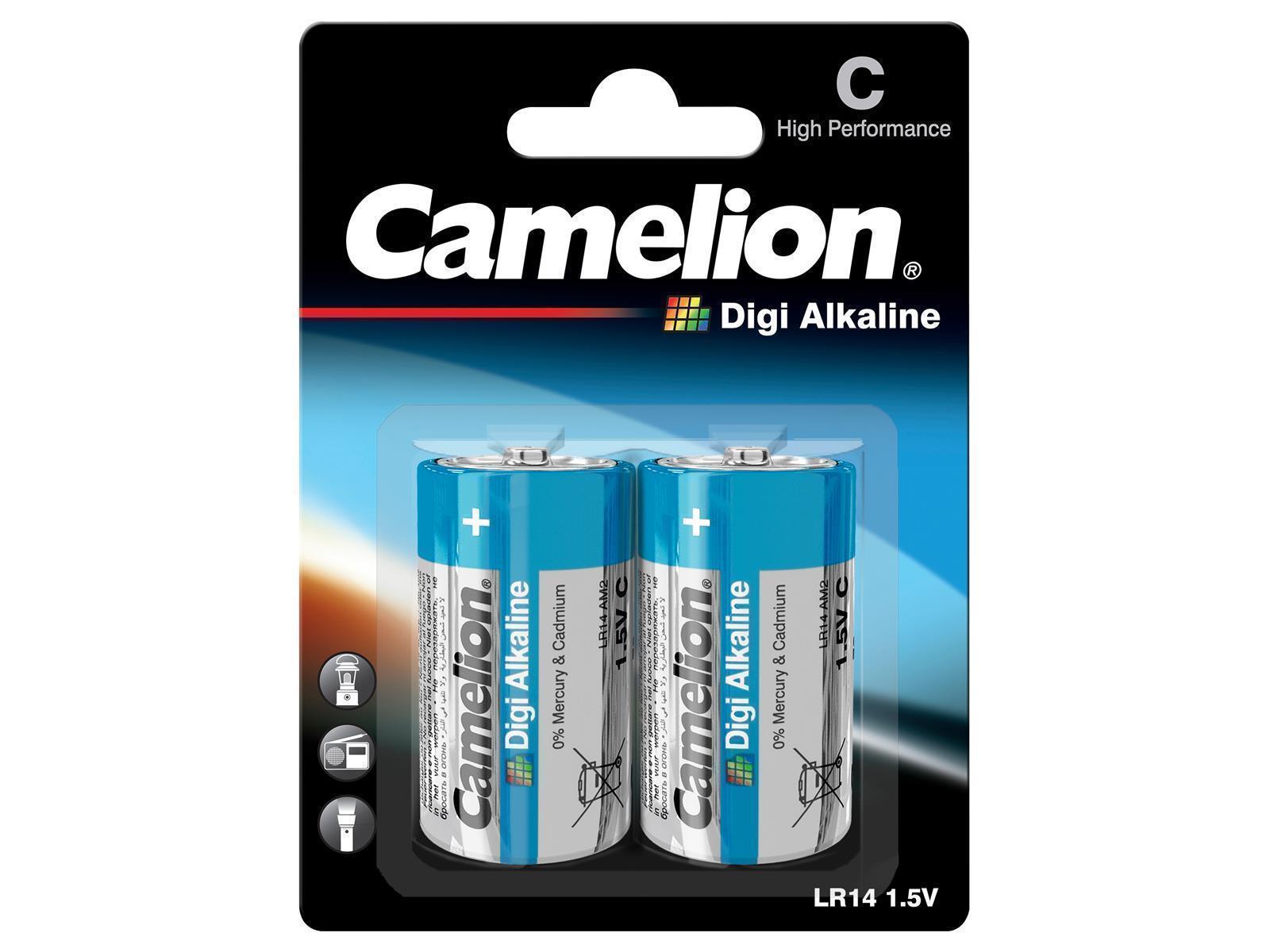 Baby-Batterie CAMELION Digi Alkaline 1,5 V, Typ C/LR14, 2er Blister